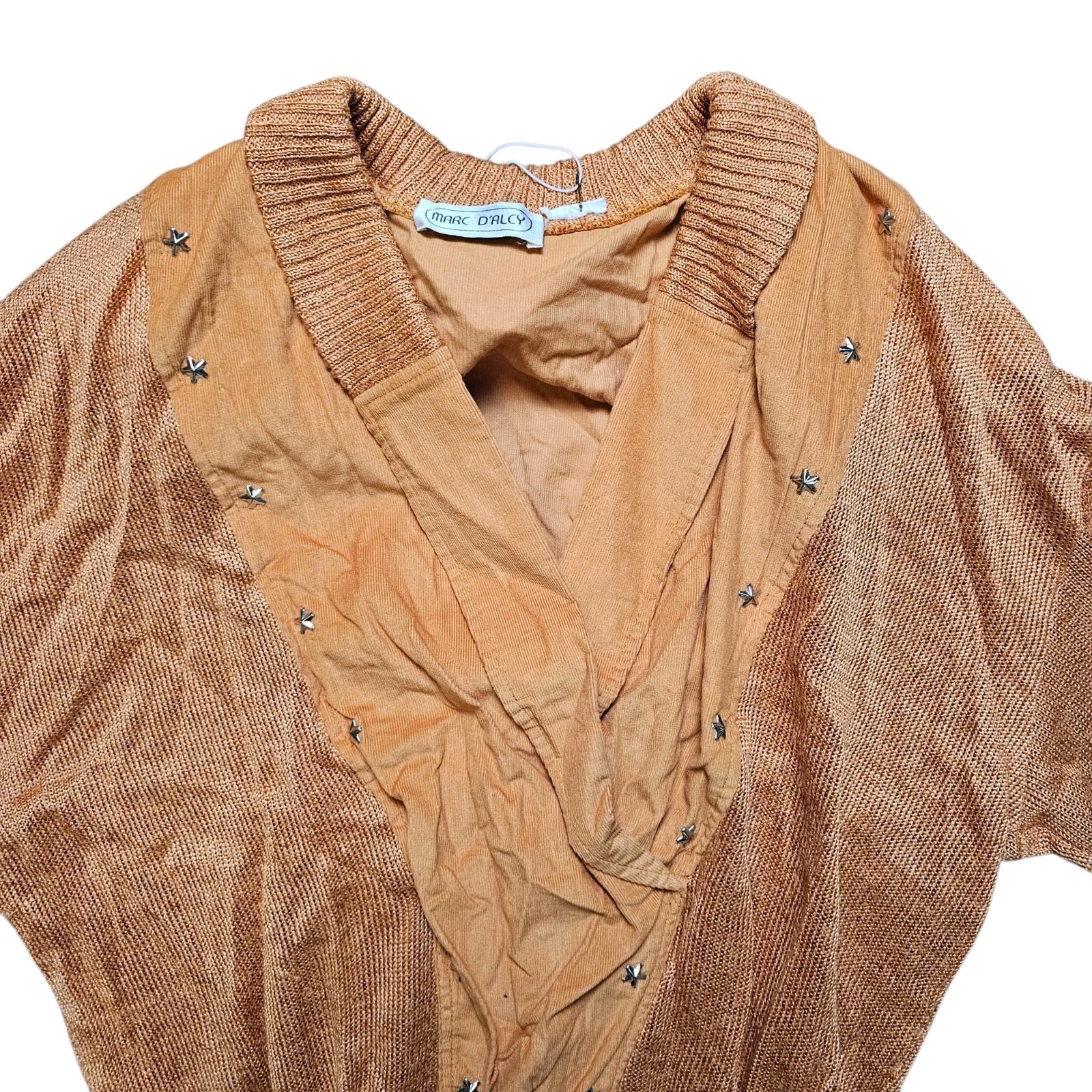 Vintage 1980s MARC D’ALCY Dolman Sleeves Deep V Sweater And Skirt