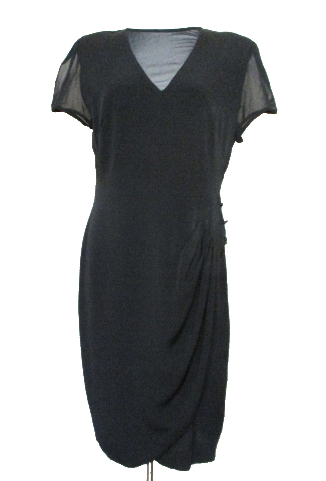 Vintage Barbara Barbara Dress Size M Women Black Sheer Sleeves