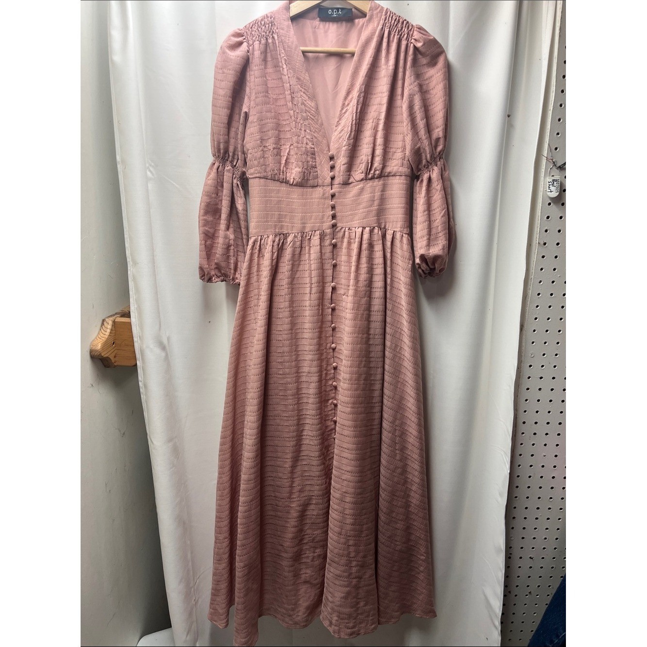O.P.T Dusty Rose Pink Corset Cottage Renaissance Button Maxi Renfaire Dress- XS