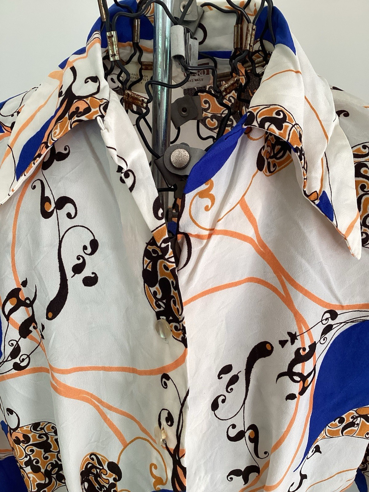 Women’s 60-70’s Blouse Sz 8 French Cuffs Belted Wards