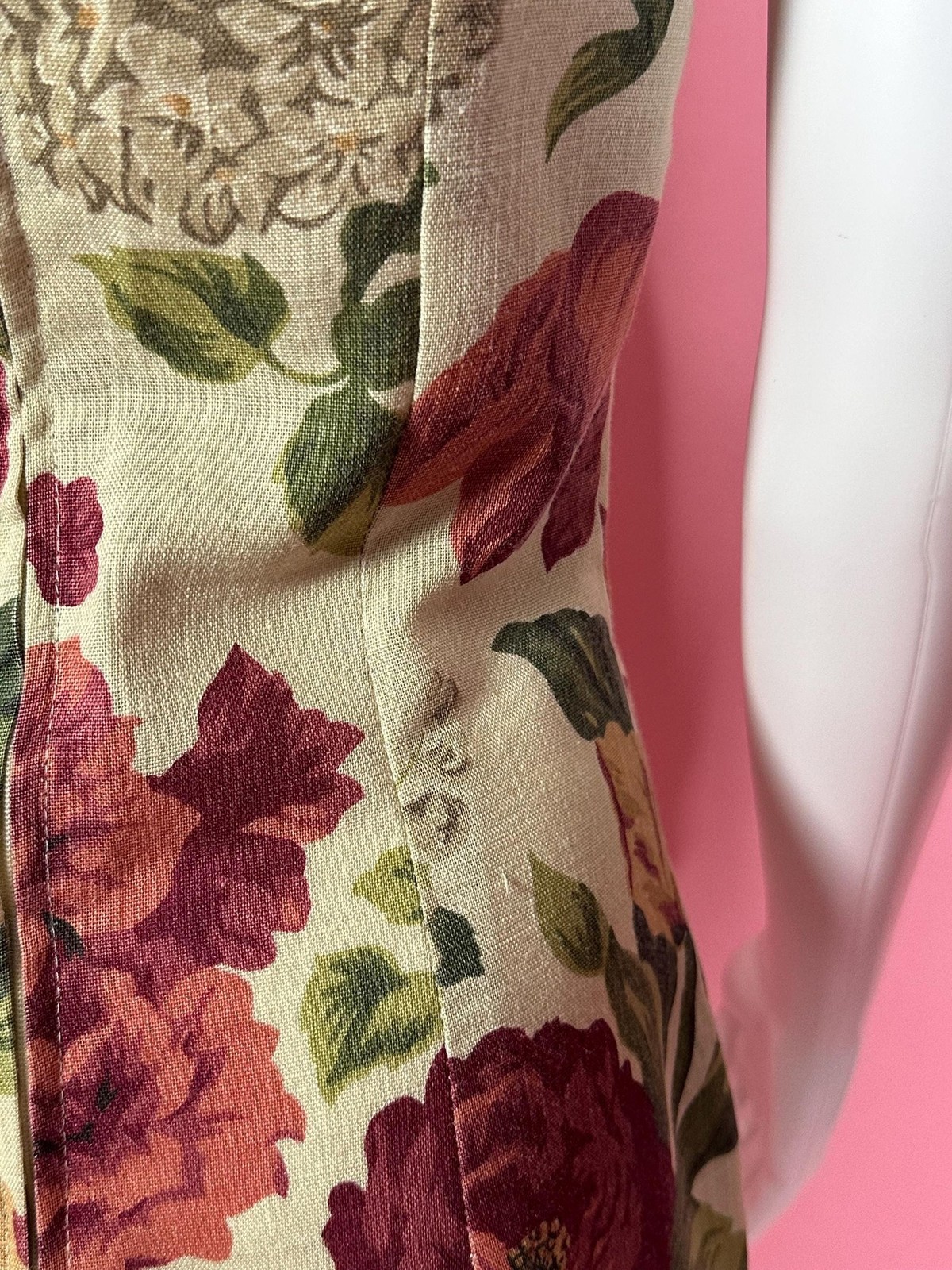1990s RAMPAGE Floral Printed CABBAGE ROSE Print Bouquet Wiggle Maxi Dress. Small
