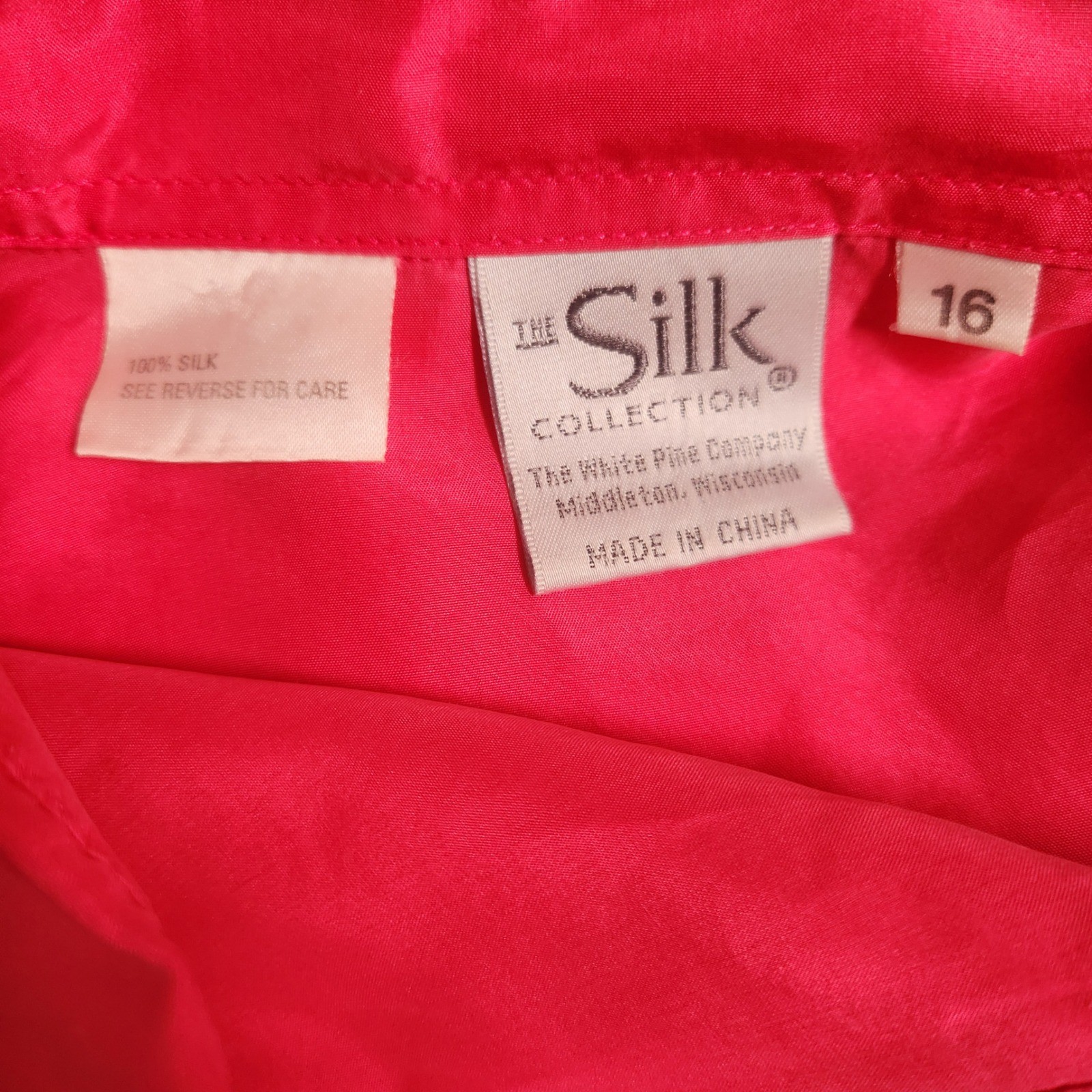 Vintage The Silk Collection Button Front Shirt Pink Size 16 Delicate Lightweight