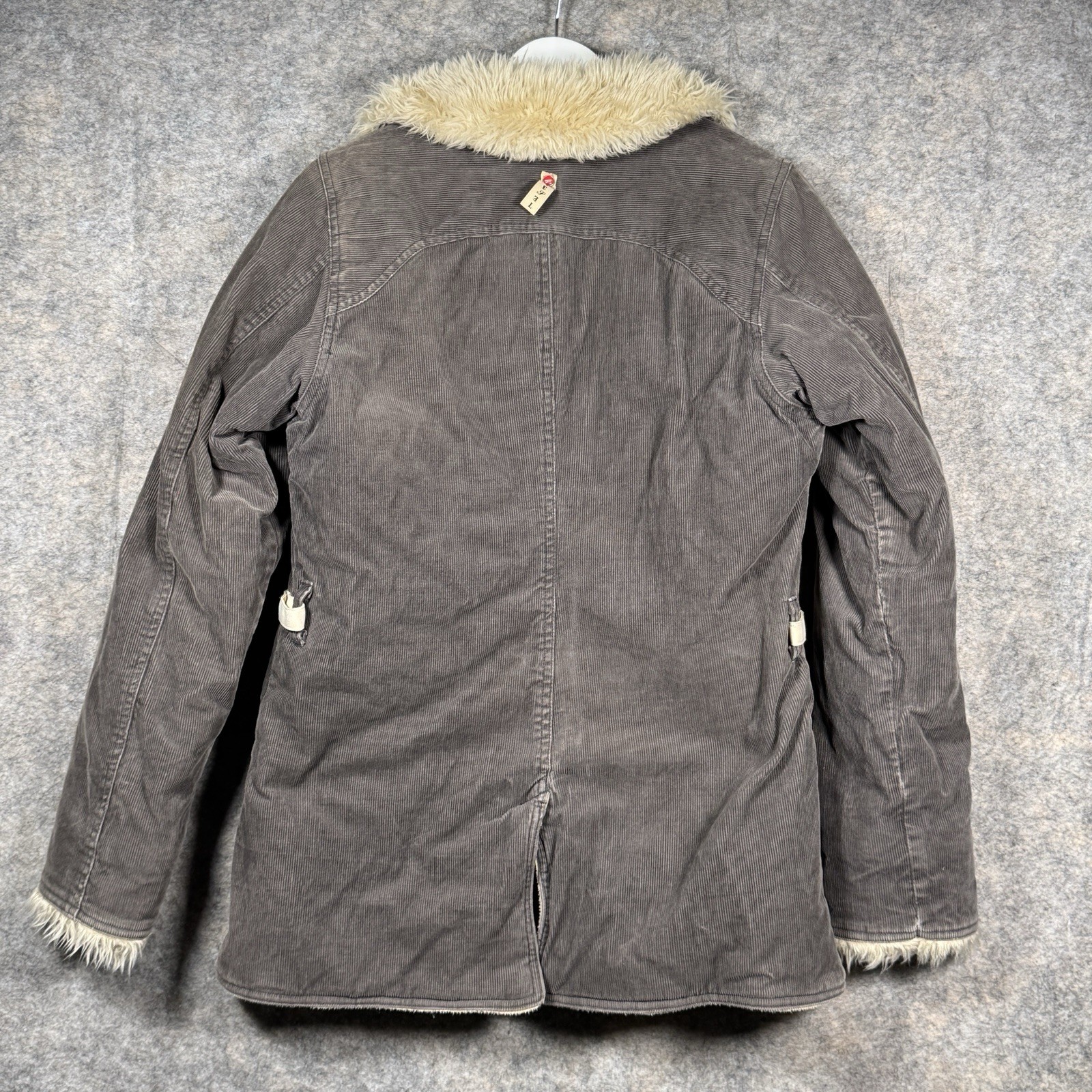Vintage Womens Diesel Corduroy Jacket Size XXL 19×29 Faux Fur Collar Sherpa Line