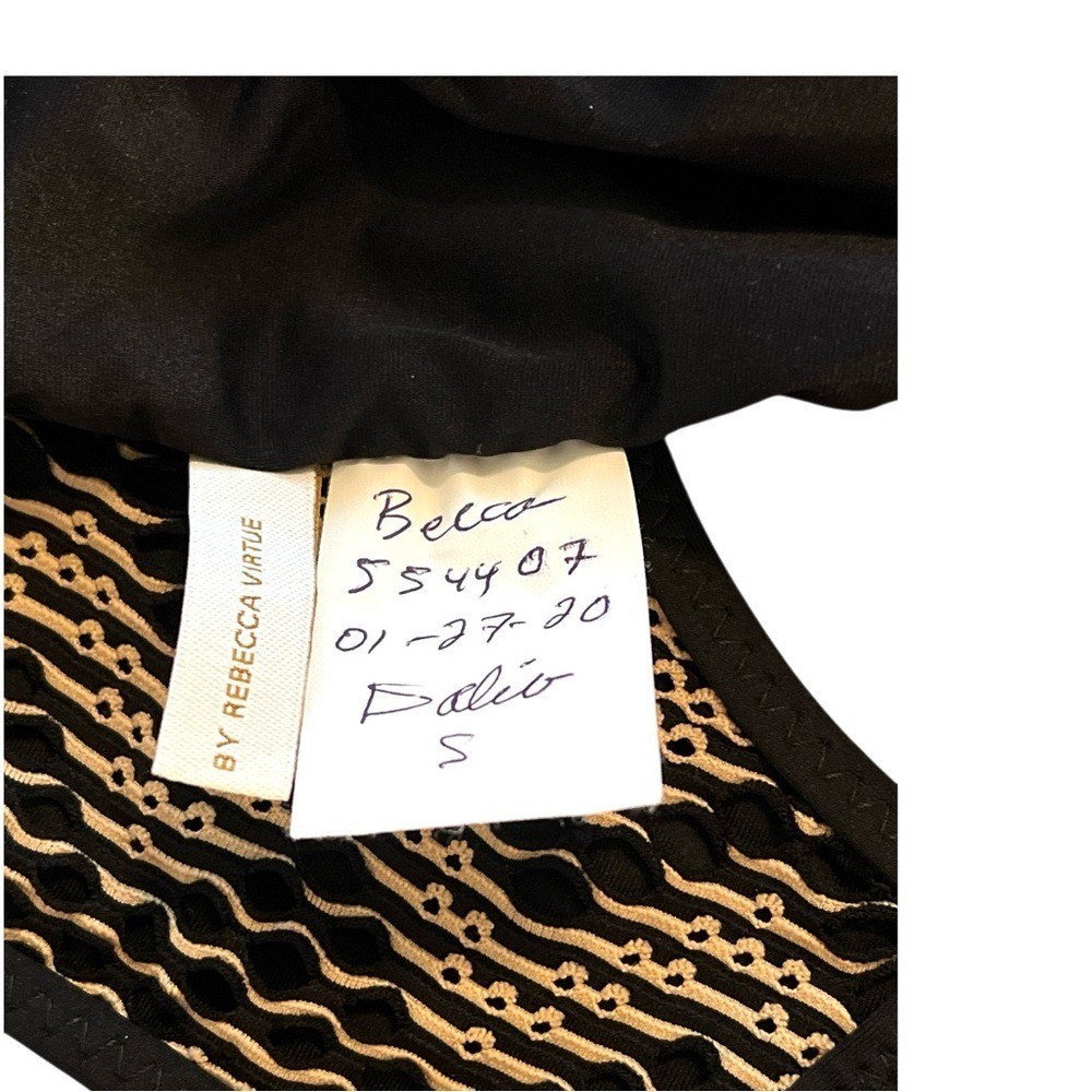 BECCA Reveal Hipster Crochet Bikini Bottom, Color Black/Gold, Size Small