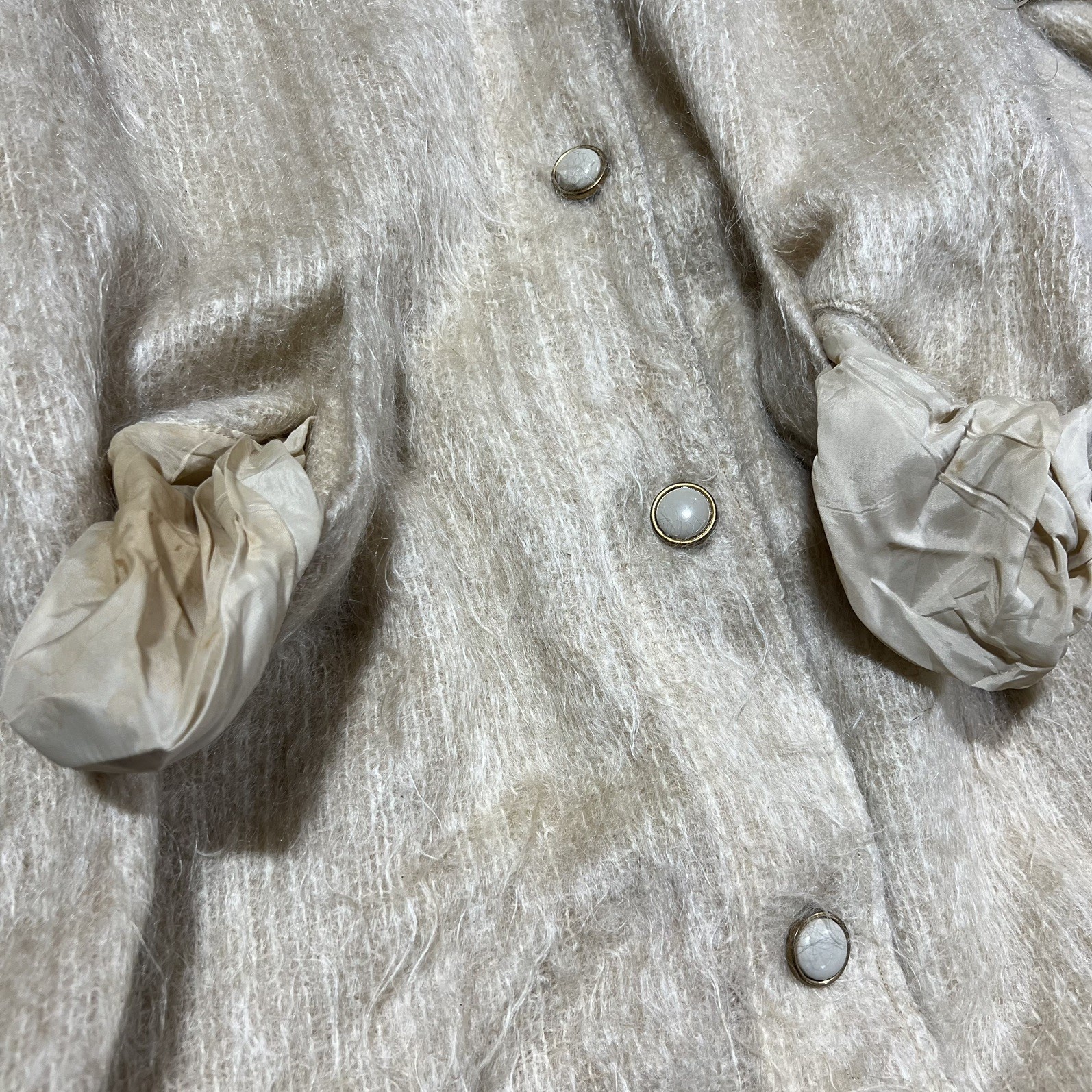 Vintage Neiman Marcus Mohair Blend Coat Union Made M/L Trench Coat 90s Long
