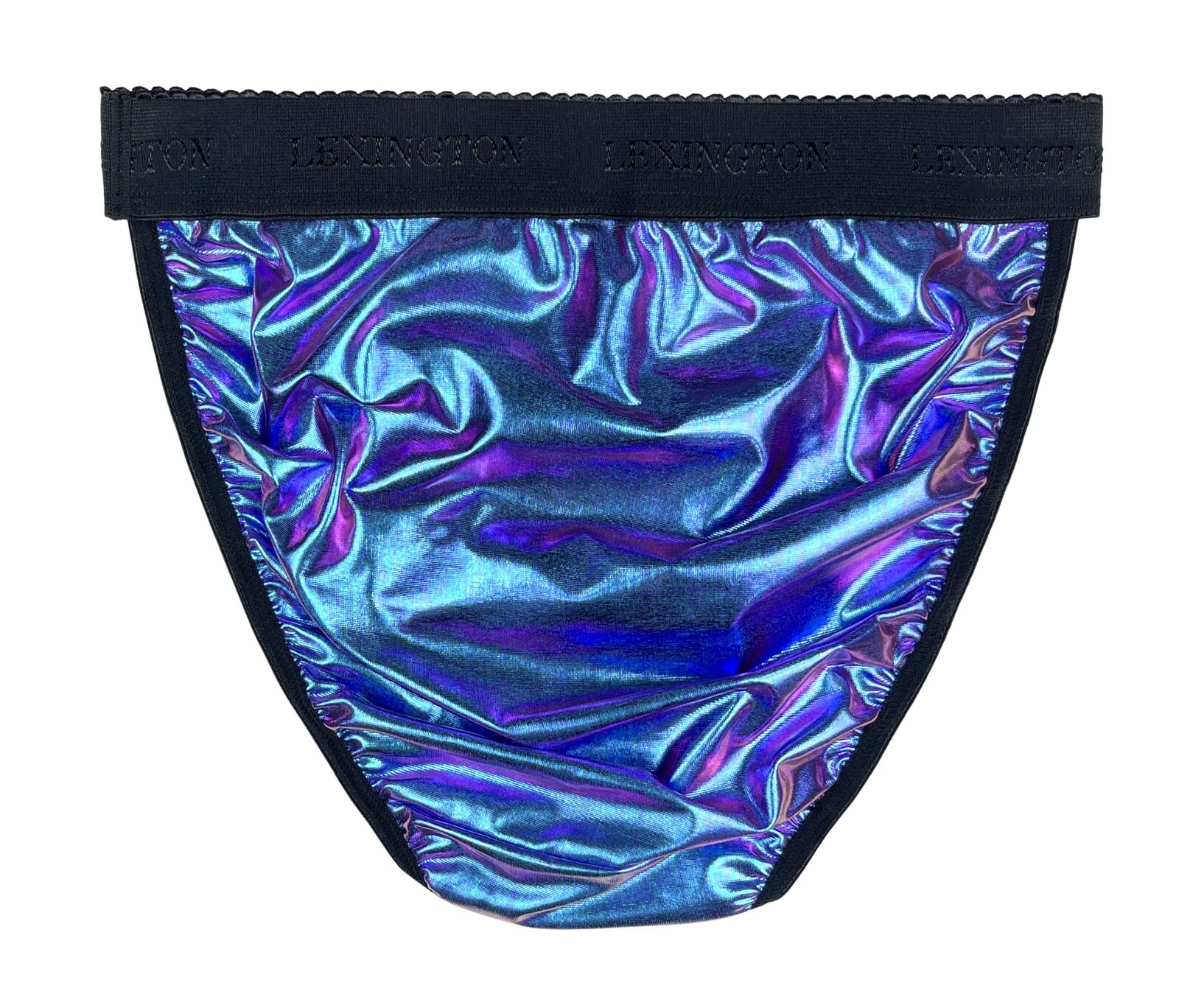 Rio Satin Panty Panty Wide Waistband Holographic Blue Green XL