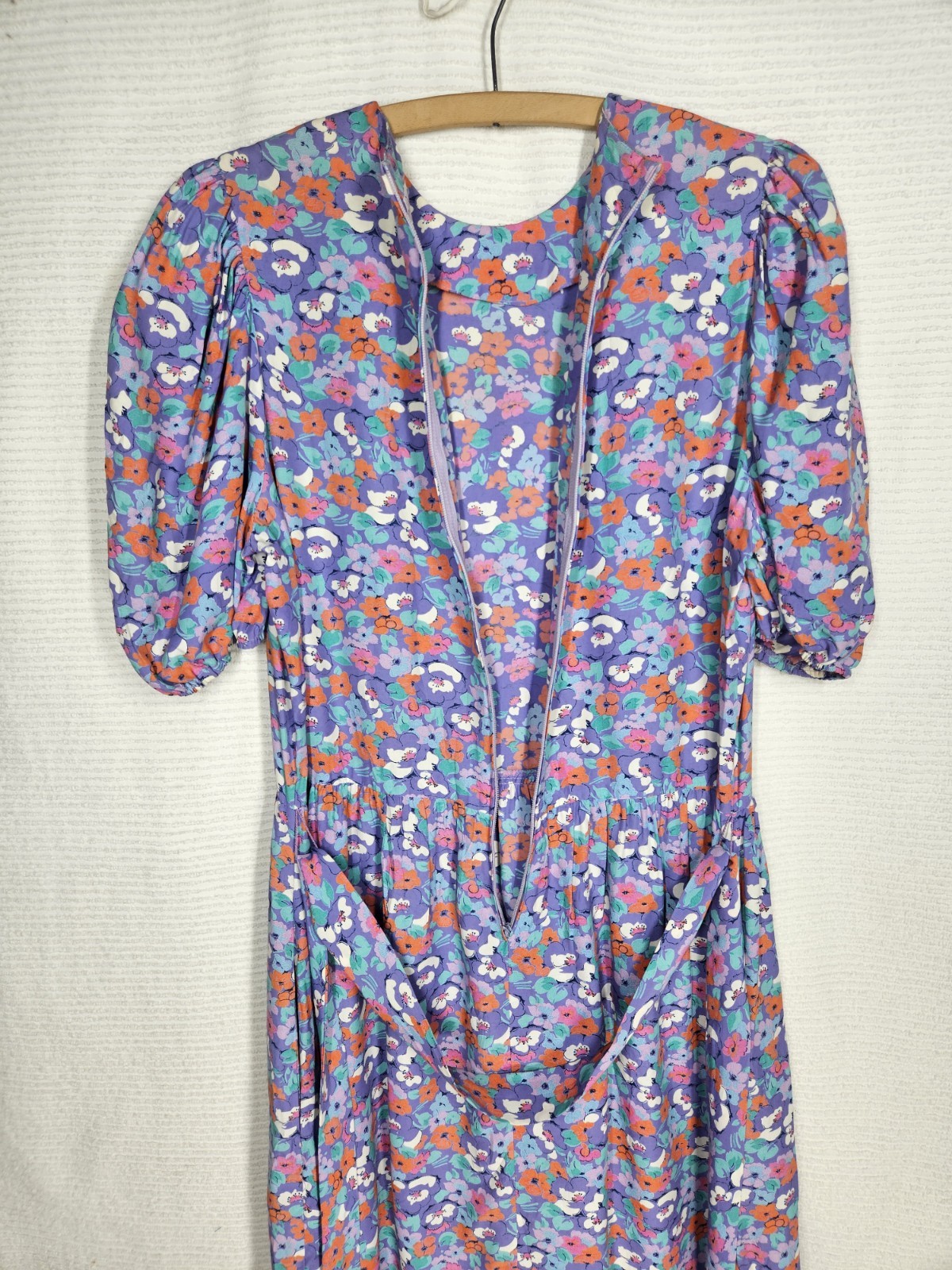 Vintage 1990s Pastel Dress wBelt Belle France Rayon 12 Large Jane Schaffhausen