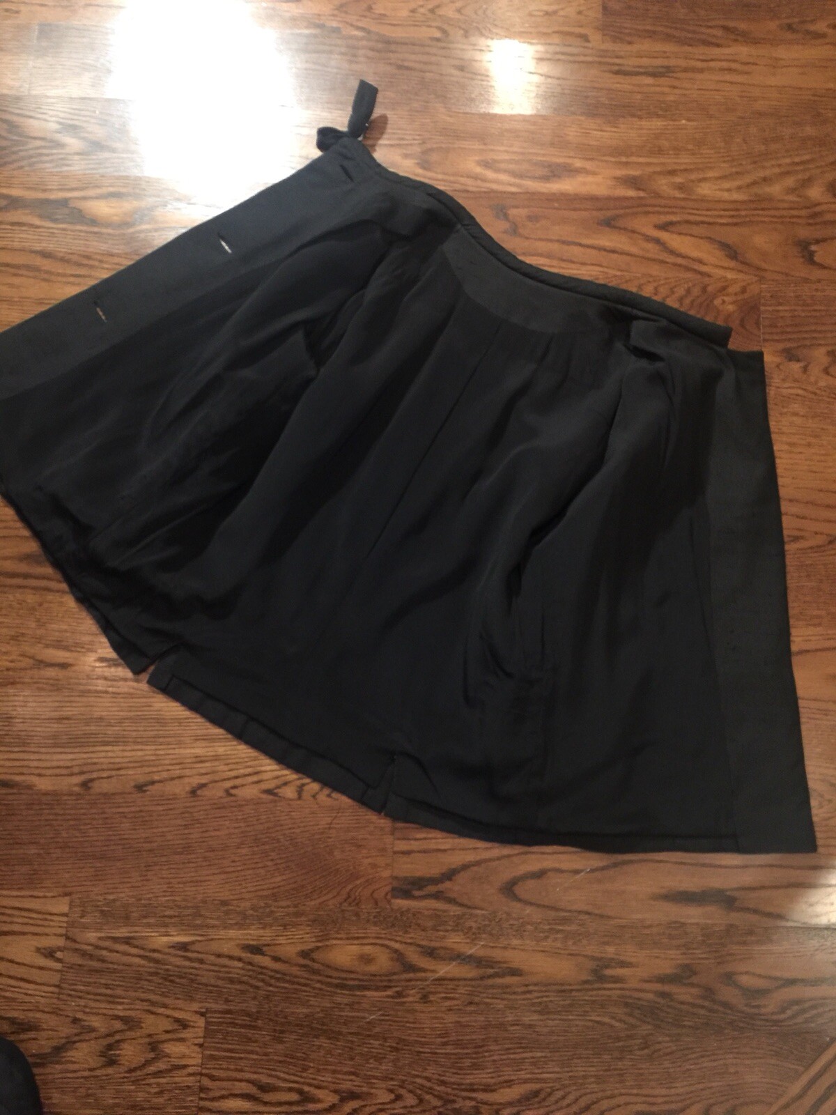 Vintage Retro 10/12 L Black Collarless Jacket W 3/4 Sleeves & Pockets