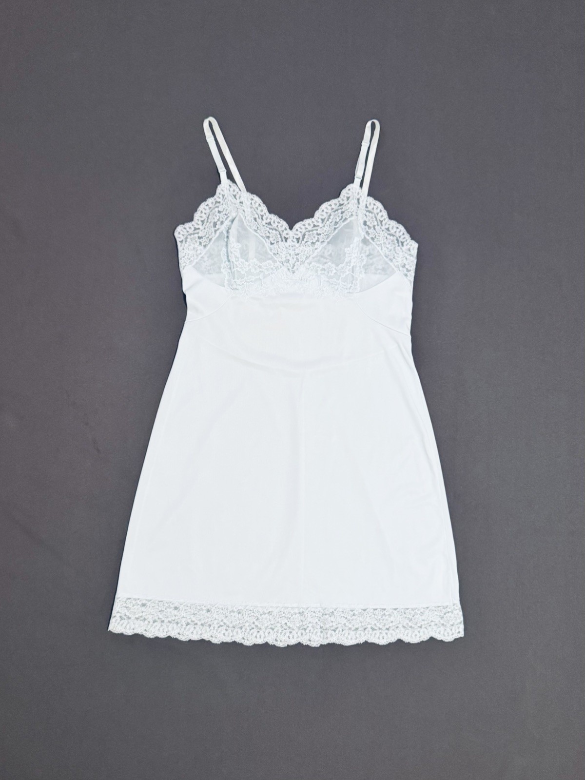 1960/70s VTG Vassarette Nylon Blue Full Slip w/ Chiffon &Lace 34