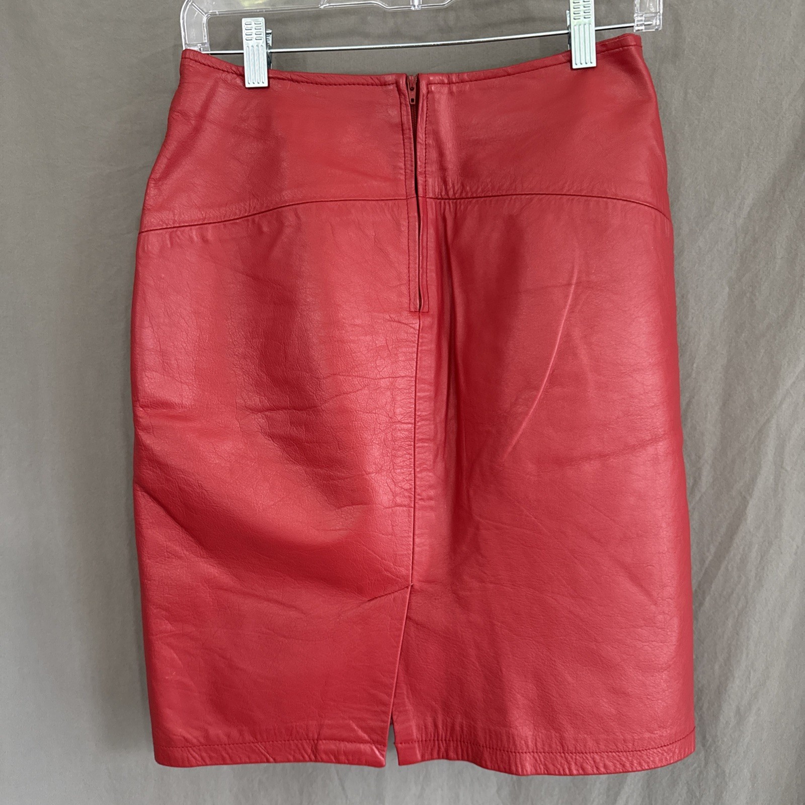 Vintage Limited Express Red Leather Pencil Skirt Retro Glam Mob Wife Women’s 9
