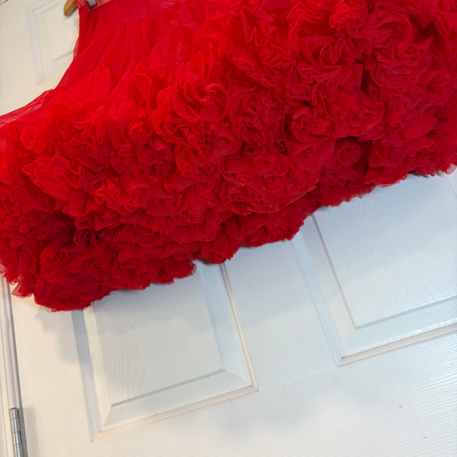 Malco Modes Red Petticoat Partners Please 582 Vintage Tulle Ruffle Skirt Pin Up