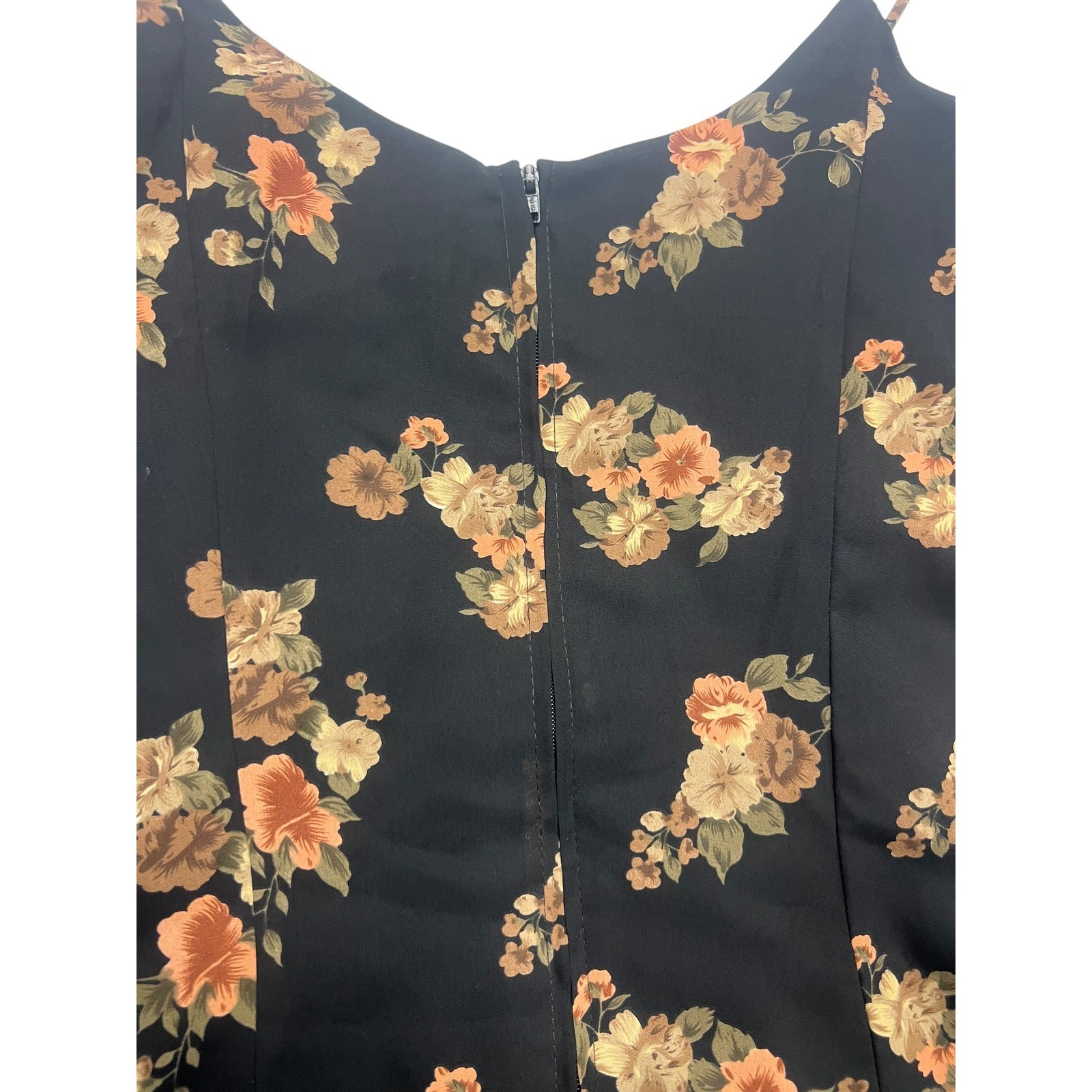 Vintage 90s Sears Floral Dress NWT Black Rose Print Layered Hem Mini Juniors 11