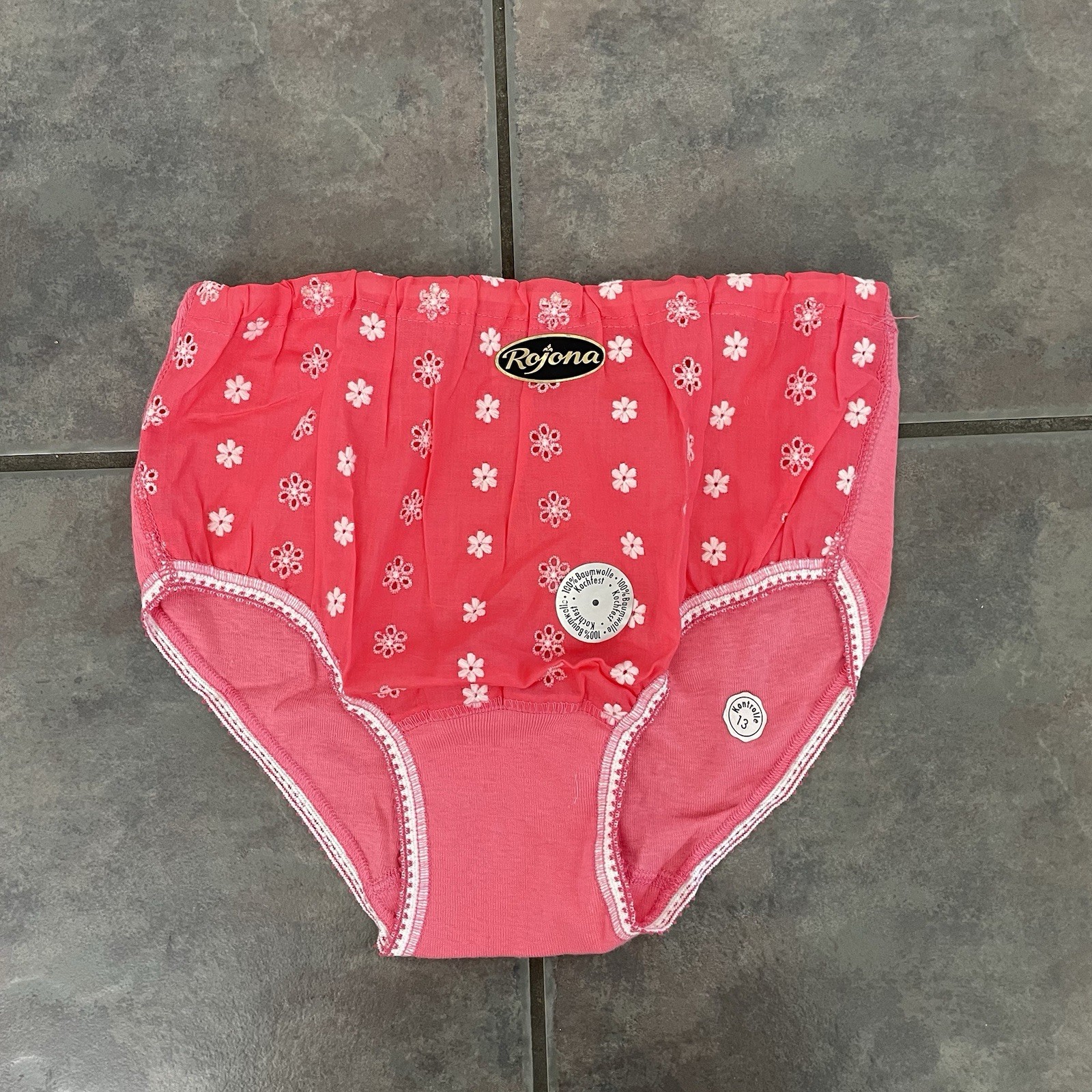 Vintage Cotton Flower Embroidery Blue And Pink Underwear Set Of 3 NWT Read