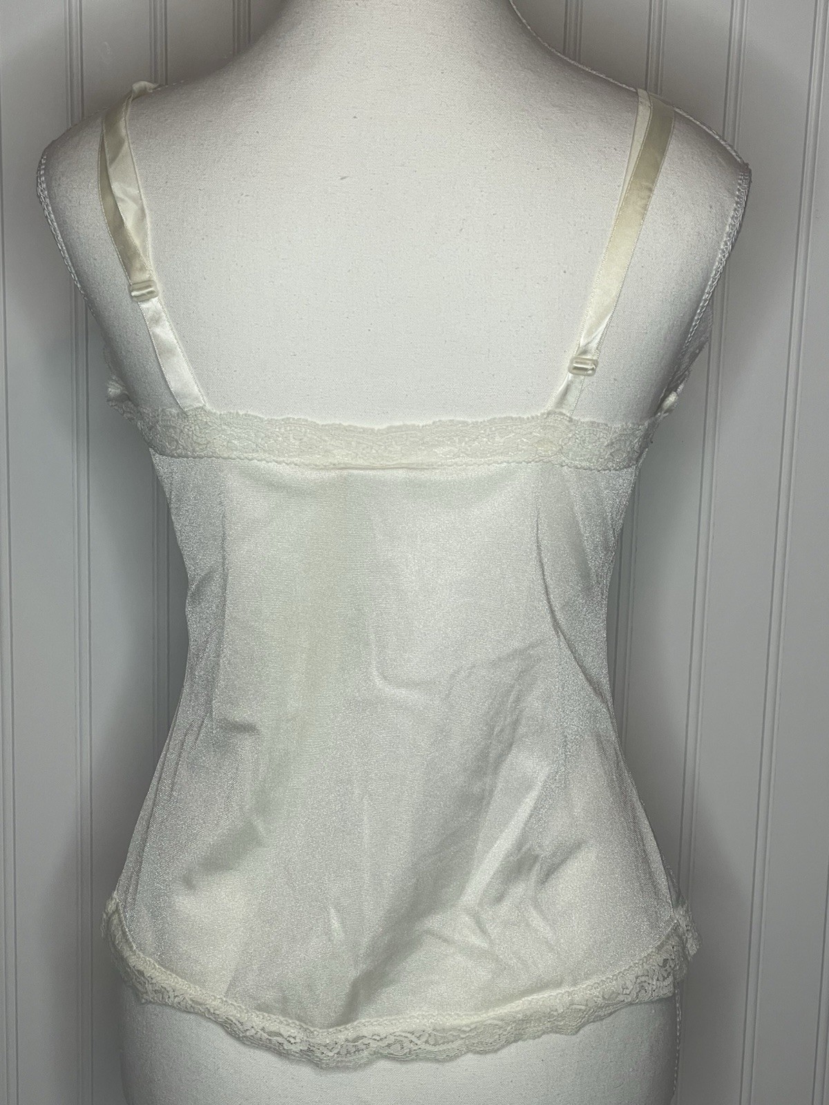 Vintage AJ Schneierson Lace Trim Beige Lingerie Camisole Women’s Size 10 / 32