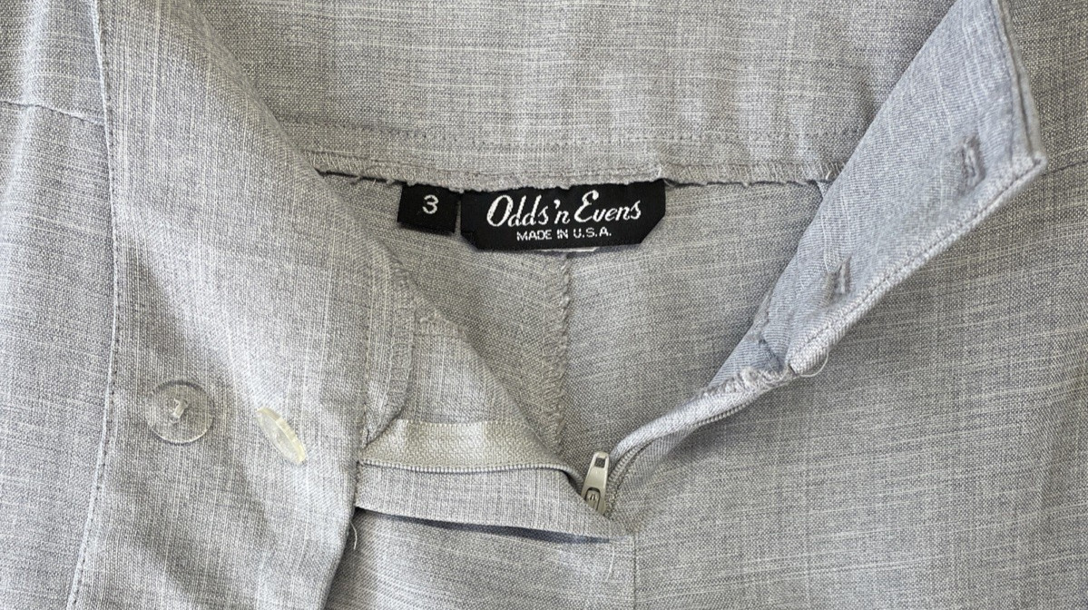 Vintage Juniors Tie Front Gray Dress Pants Slacks 90s Odds n’ Evens Made in USA