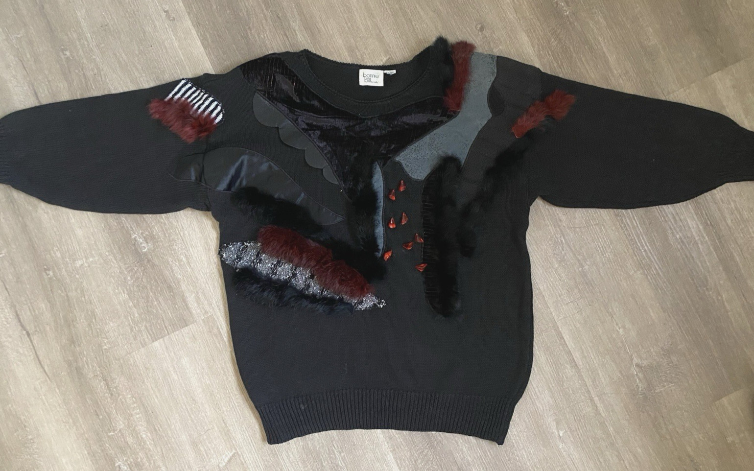 Vintage Bonnie Bill Holly Sweater Jewels Baddie 80s 90s Academia Mobwife Retro