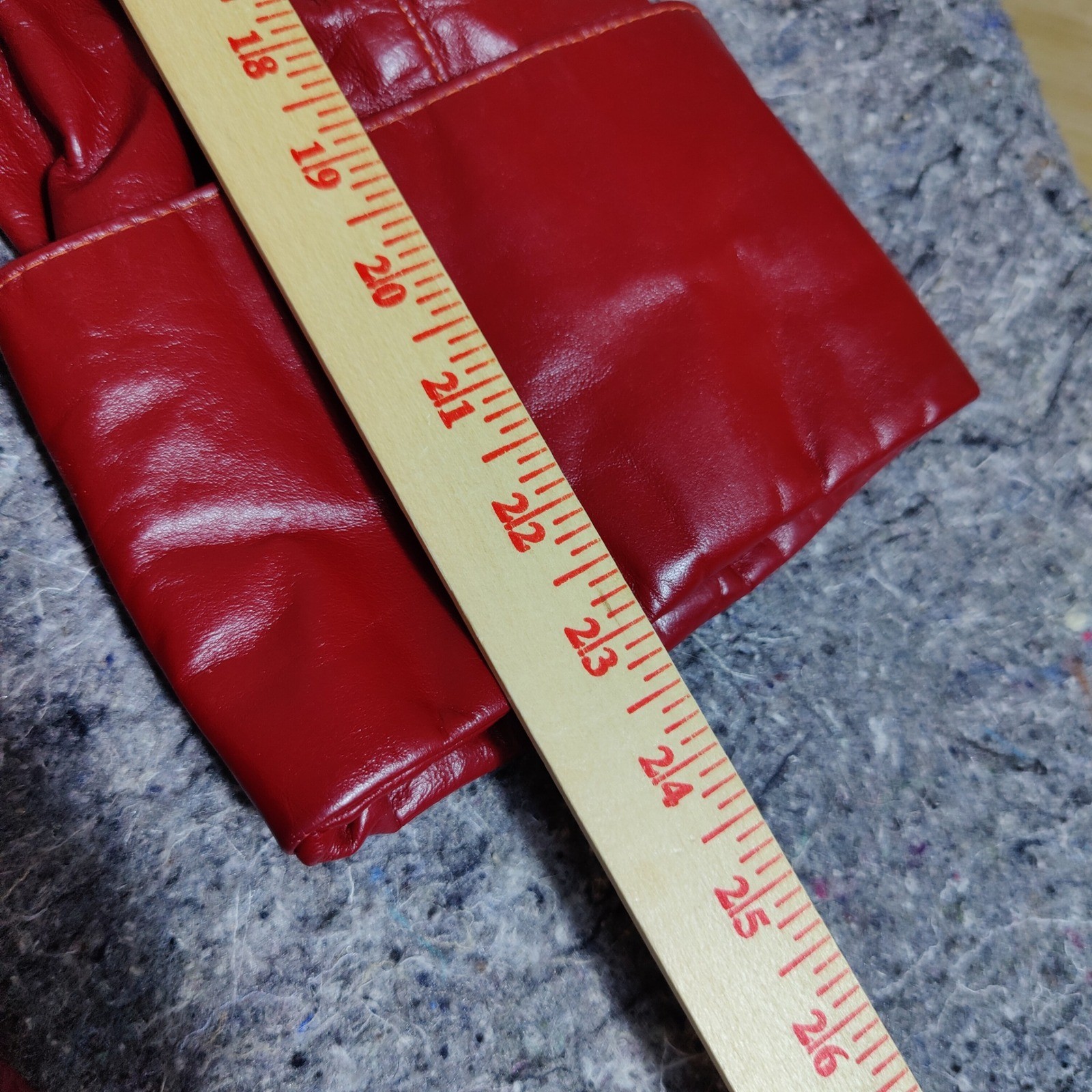 Vintage Dorby Casuals Red Leather Trench Coat Women 11-12 Mid Length 70s Style