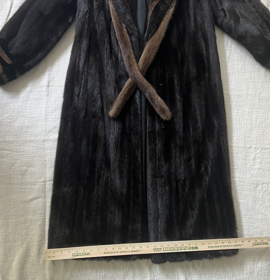 VTG Mink Fur Long Full Length Coat Custom Womens Brown/Demi Sailor/Nautical READ