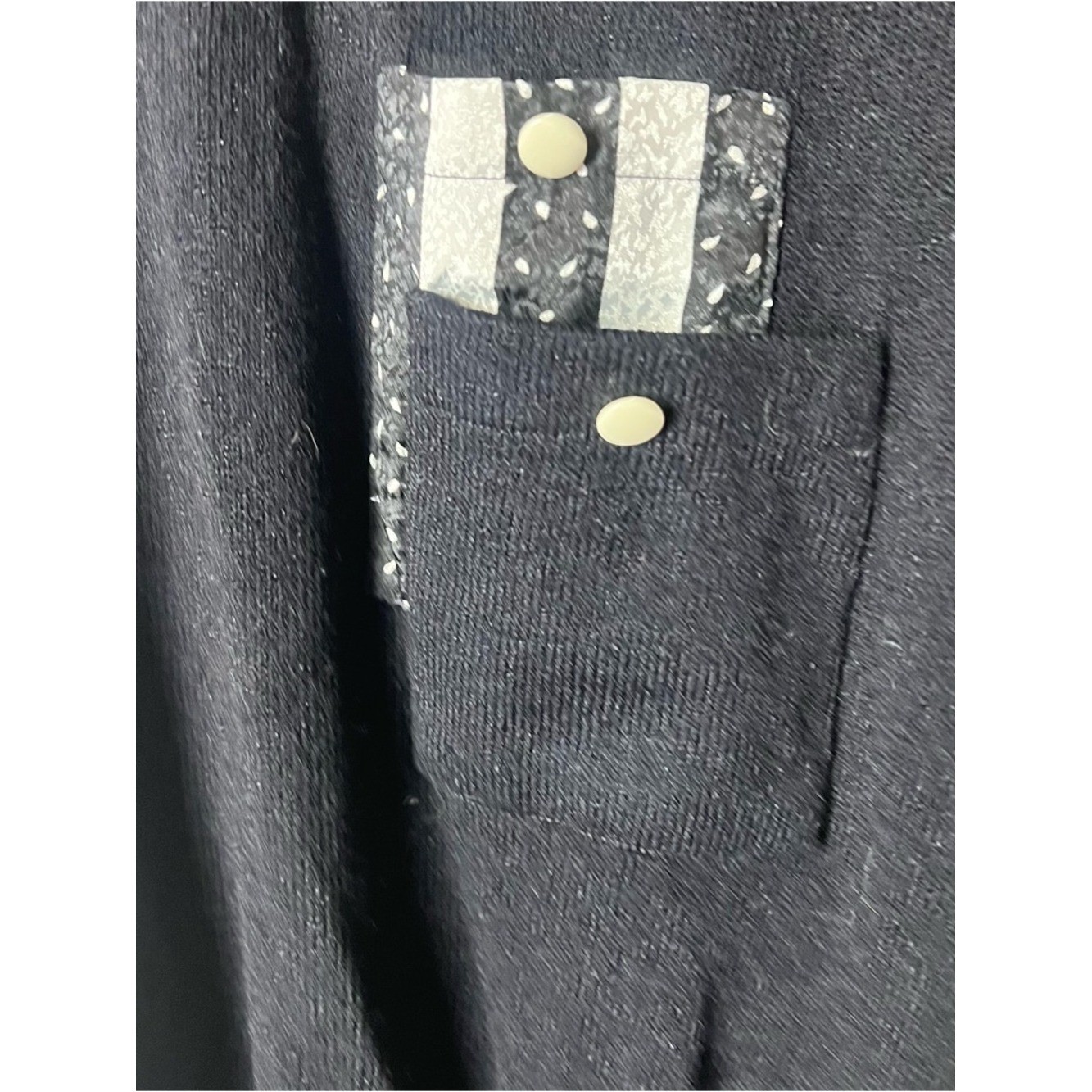 VTG 80s Neil’s Apparel Black Knit Short Sleeve Sweater Top Contrast Trim Sz M