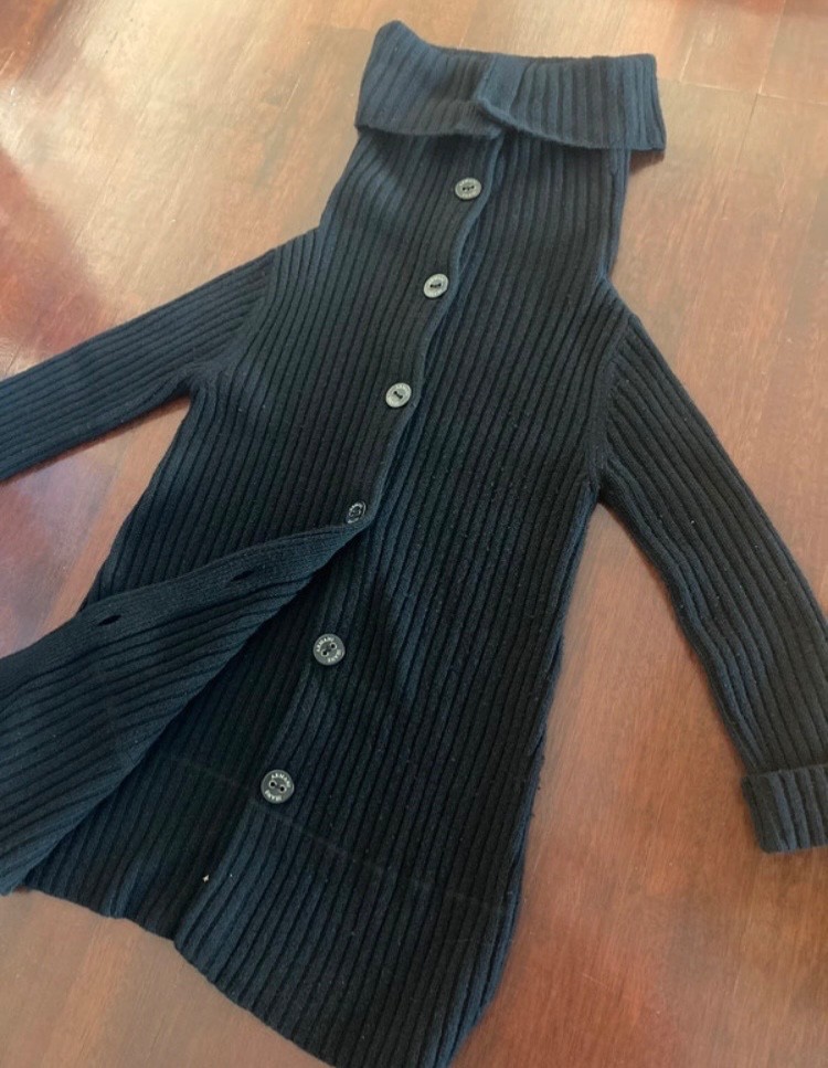 Vintage Armani Jeans Virgin Wool Angora Oversized Turtleneck Cardigan