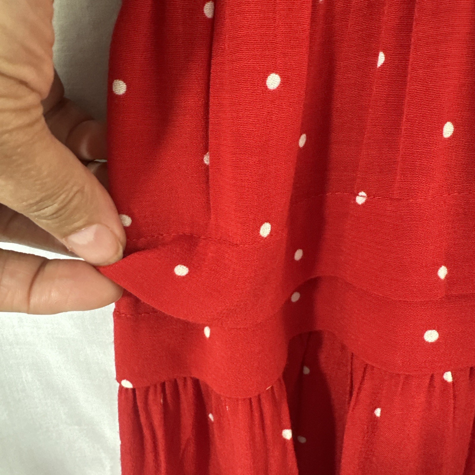 Vtg 80’s Midi Dress *Sz 12 6-8 S True Red Polkadot Summer Secretary Country Club