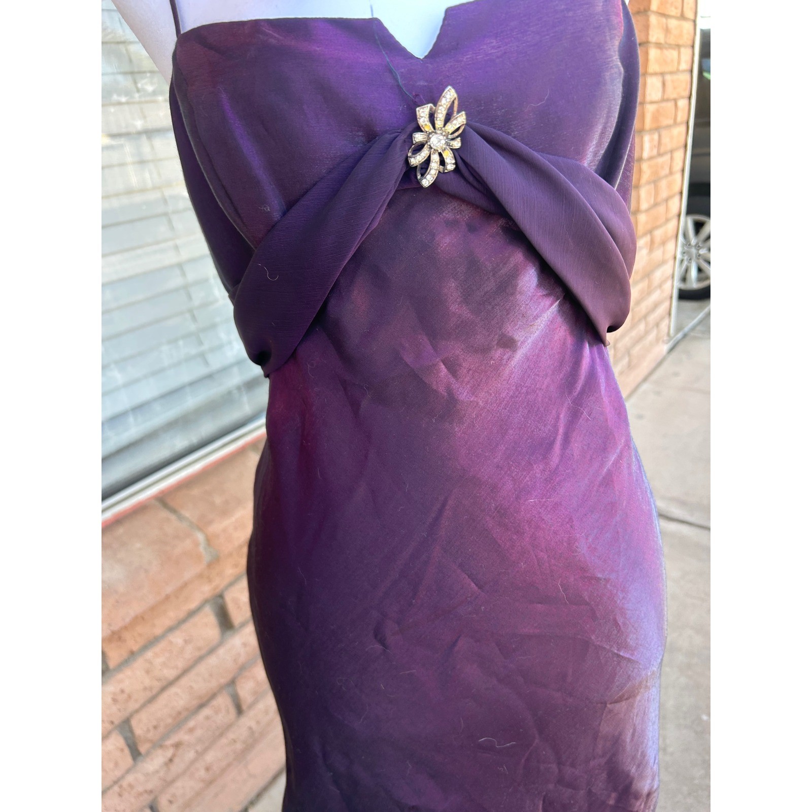 Dave & Johnny Vintage Iridescent Purple Gown 90s Dress Sz 7-8 Maxi Whimsigoth