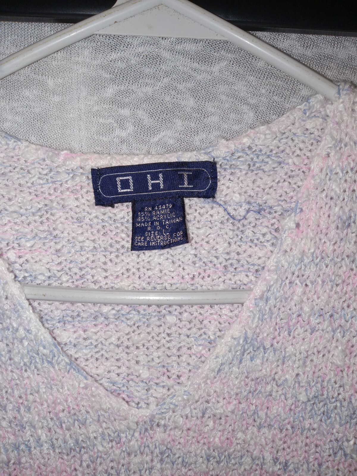 O. H. I. SHORT SLEEVE SWEATER Vintage Sz. L