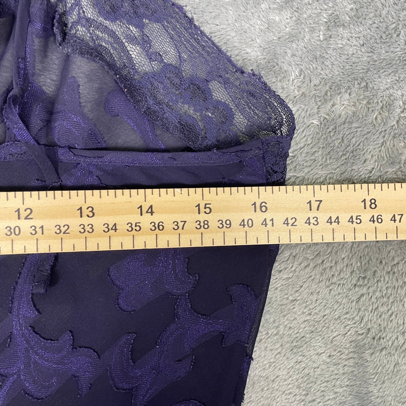 Victoria’s Secret Nightgown Women Medium Purple Good Vintage Gold Label Damask