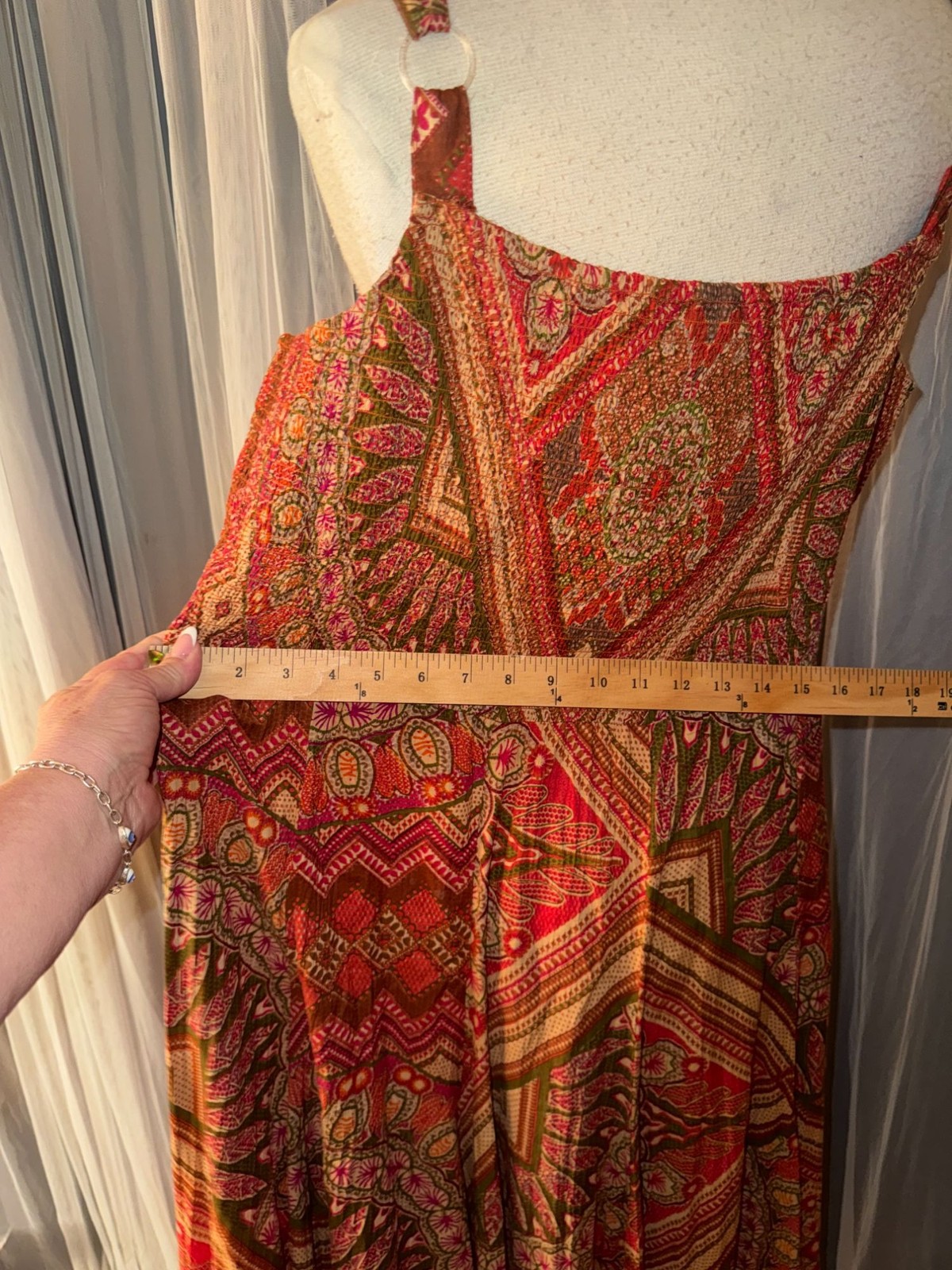 VTG Phool Plus Size 2X Dress 100% Indian Cotton Boho Handkerchief Hem Tent Maxi