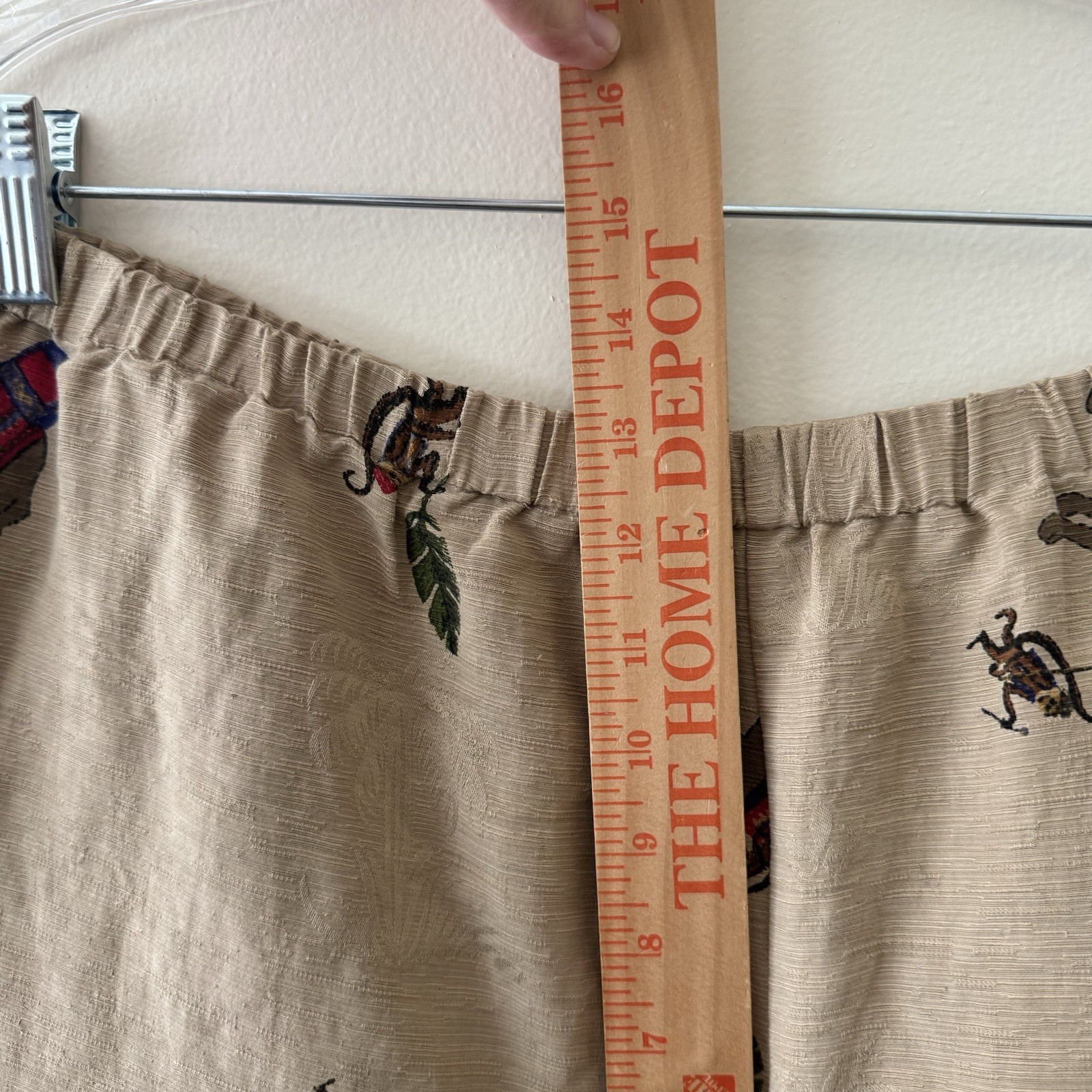 Vntg Chicos Design Silk Linen Pants Sz 3 (Large) Camel & Monkey Desert Chic 90s