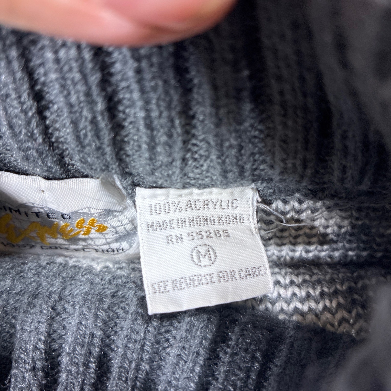 Limited Express Sweater Womens Medium Gray White Geometric 1987 Collection