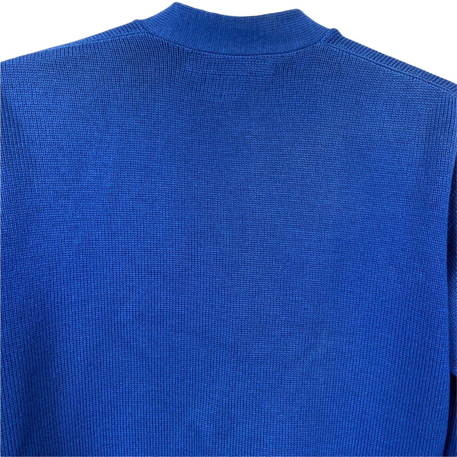 Letterman Varsity Sweater Women SZ XL Vintage Lasley Knitting Co Blue Gold Wool