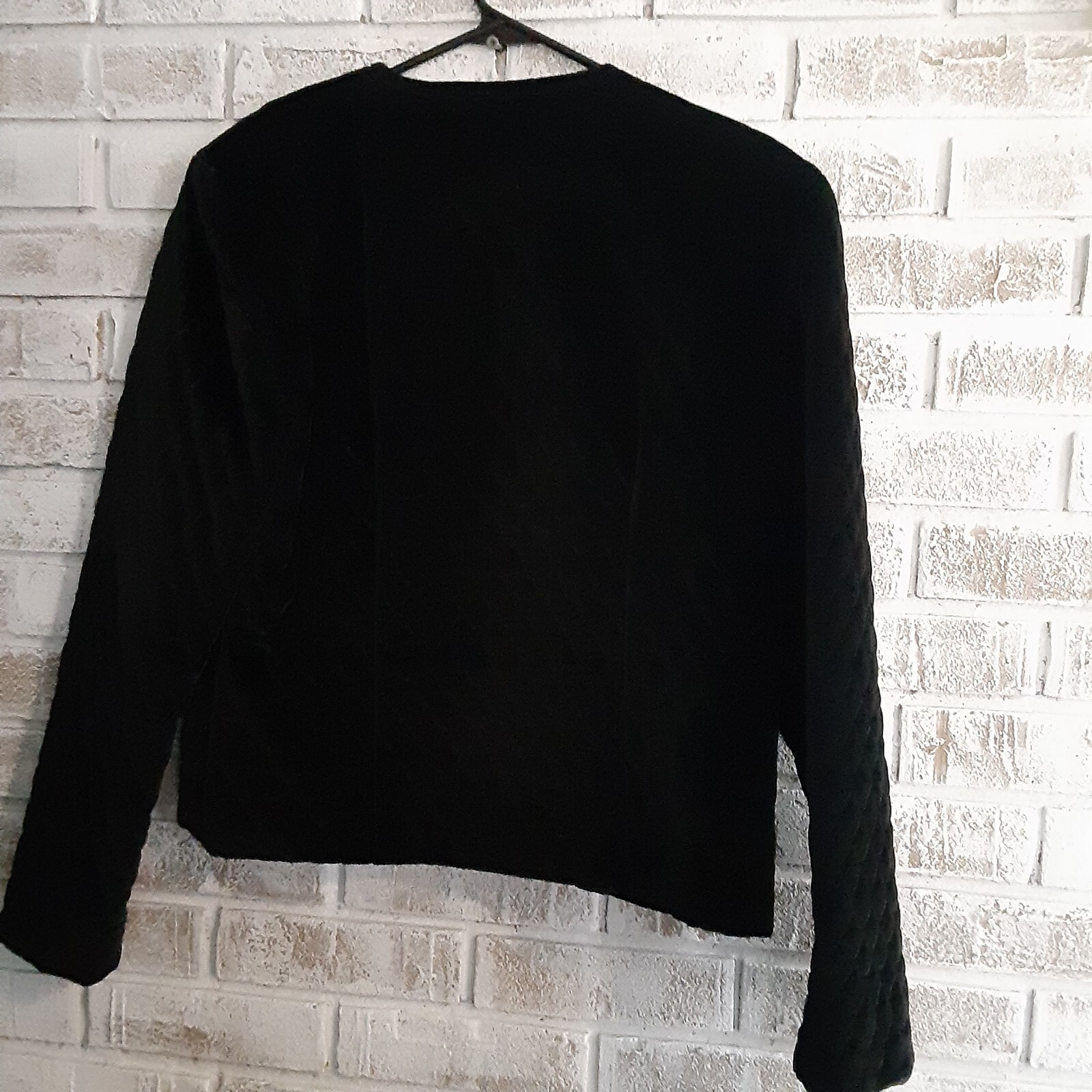 Vintage Jaqueline Ferrar Velvet Quilted Blazer U.S.A. Black Classic