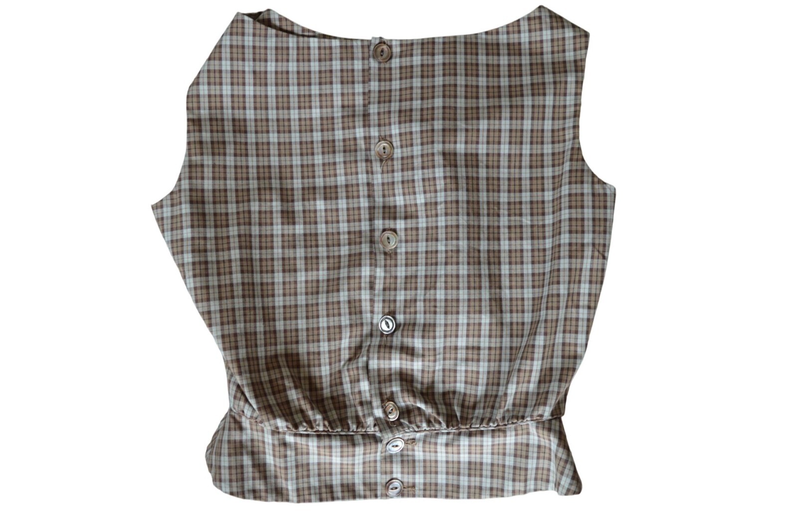Vintage 60s Patty Woodard Brown Plaid Belted Skirt Set Juniors Size Small Coquet