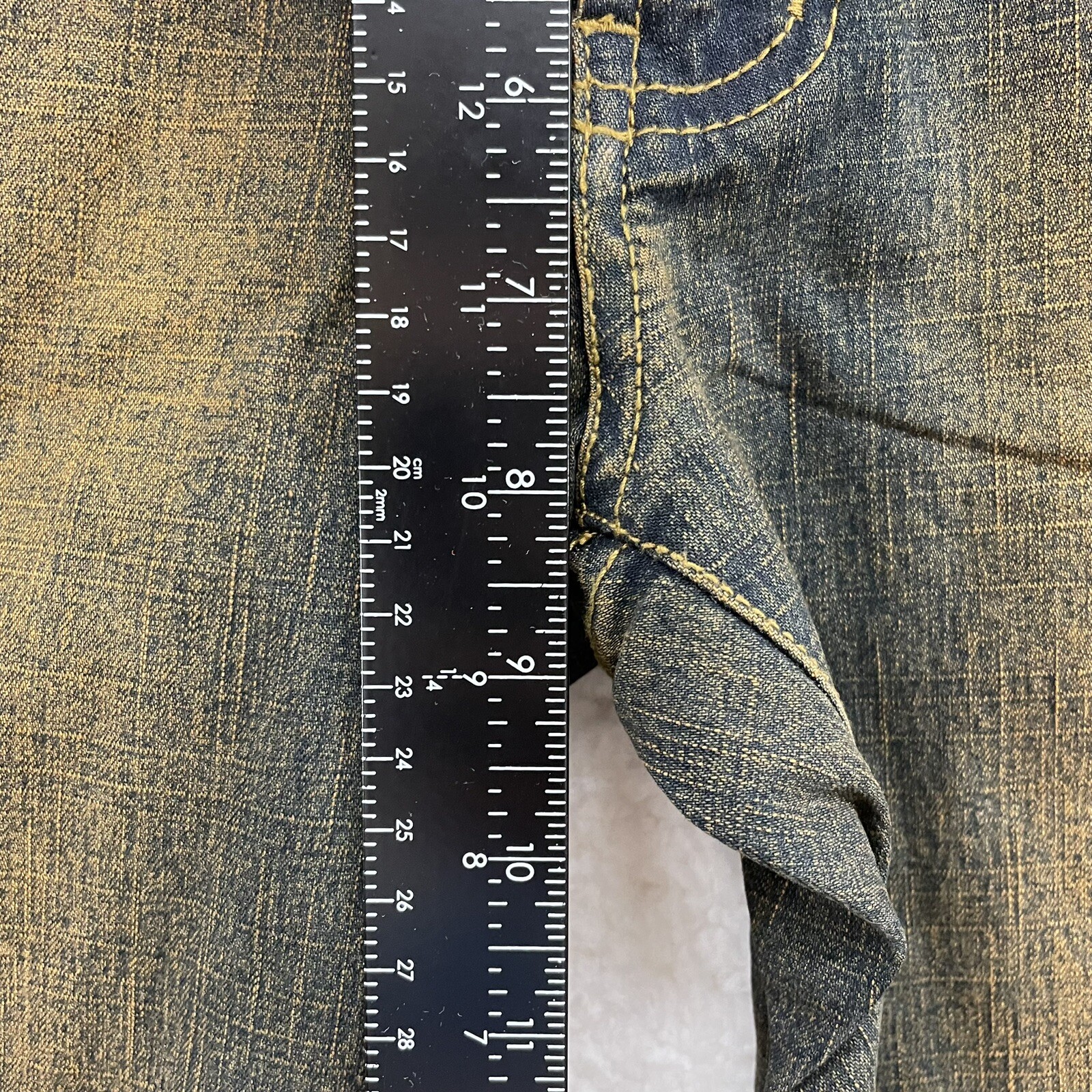 NEW DEADSTOCK Y2K Vintage Jeans 2 25 Long Tall Low Rise Flare Star Burnout