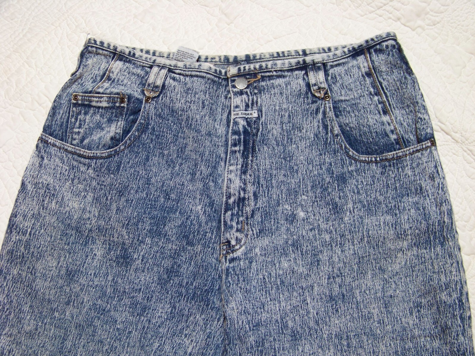 Women s Vintage Pure Jeanswear Acid Wash Jeans – Size 36/22W – See Measurements