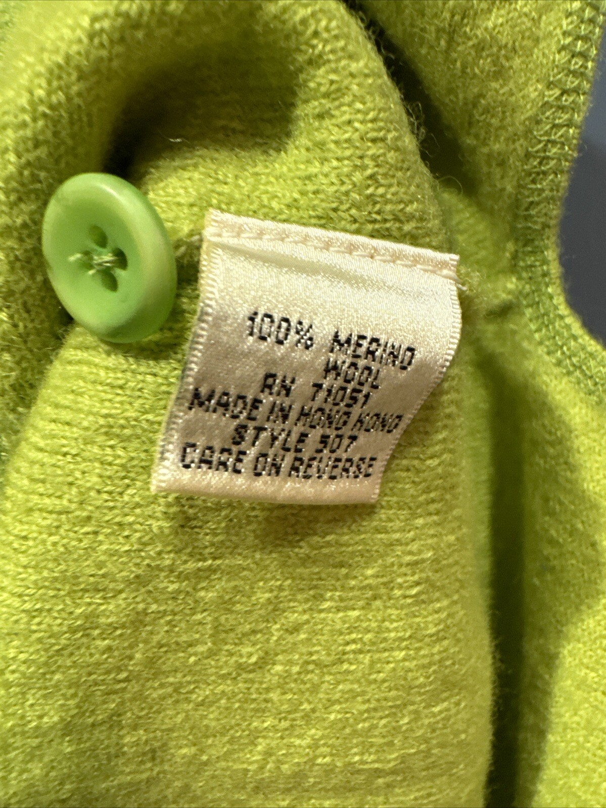 L Wool Jacket, Lime, Vintage 1980’s, Windridge Cheryl Nash, 100% Merino Wool