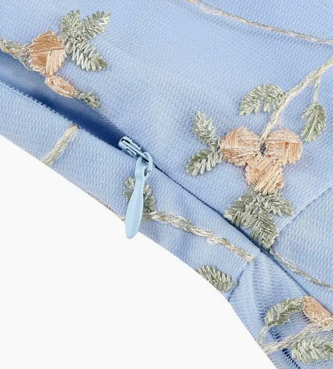 Vintage Light Blue Floral Designs Fairy Dress