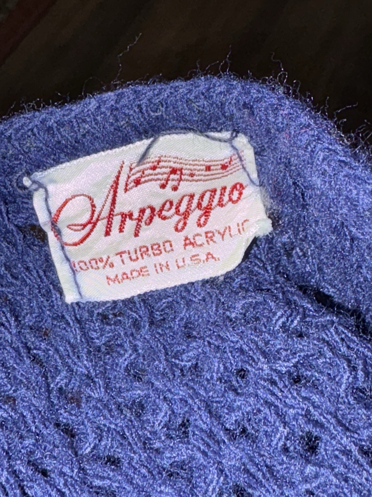 Vtg Arpeggio Granny Sweater Vest Mesh Knit 60s Turbo Acrylic Navy USA MCM True