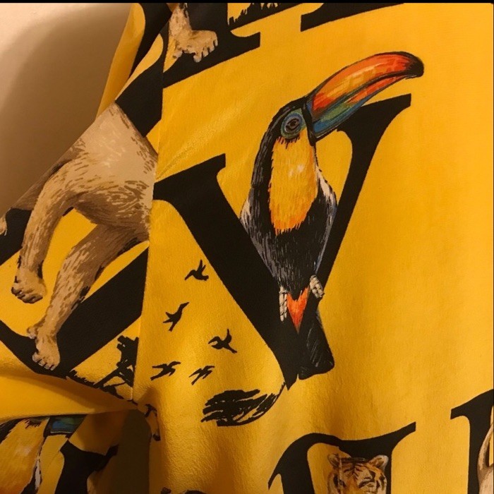 1980’s Peter Martin 100% Silk alphabet animal Long Sleeve shirt top Sz 12