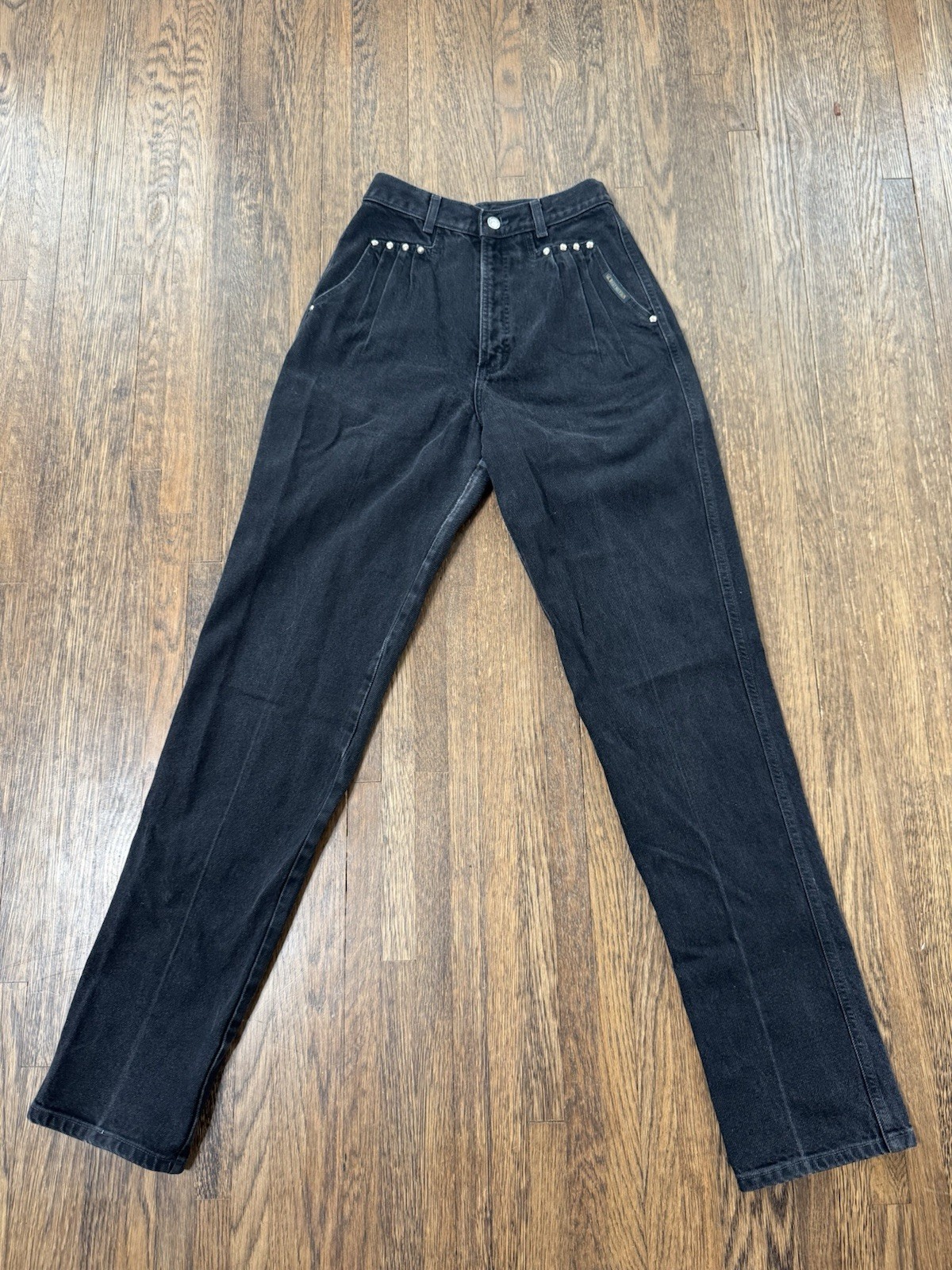 Vintage Rocky Mountain Clothing Black Western Jeans Studded High Waist Sz 29/9