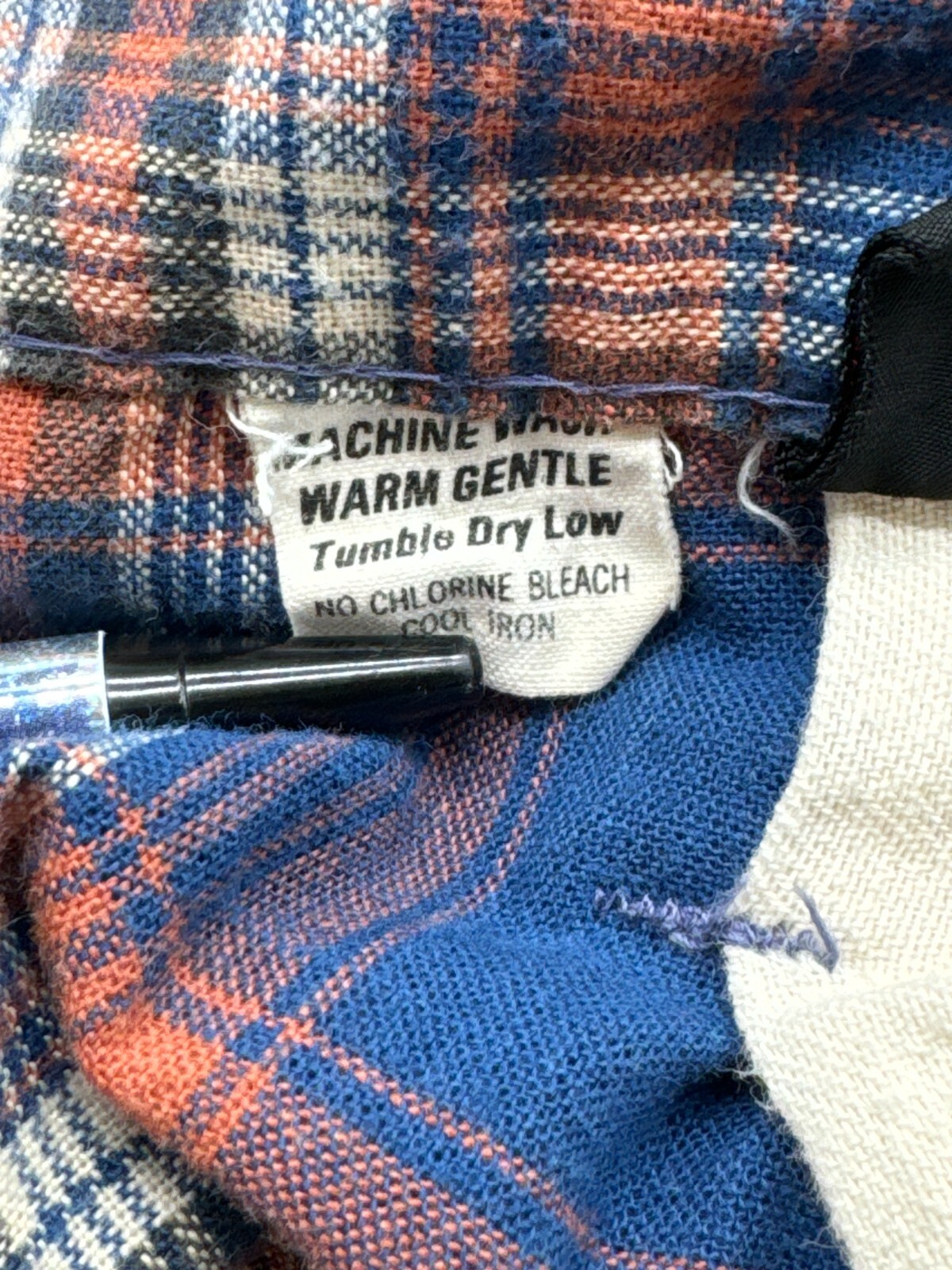 Vintage 1970s Tads Plaid Bell Bottoms Deadstock Pants Blue red Orange White