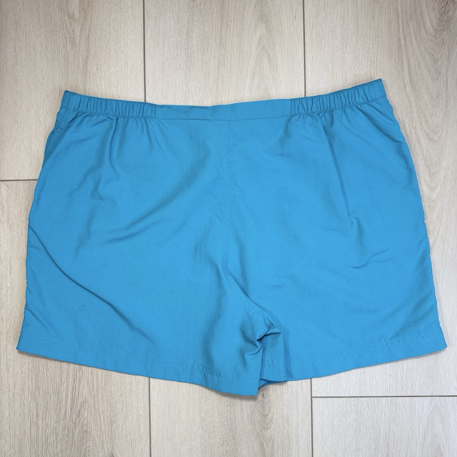 VTG L.L.Bean Women’s Supplex Nylon Water Shorts Blue L Drawstring Hiking Swim