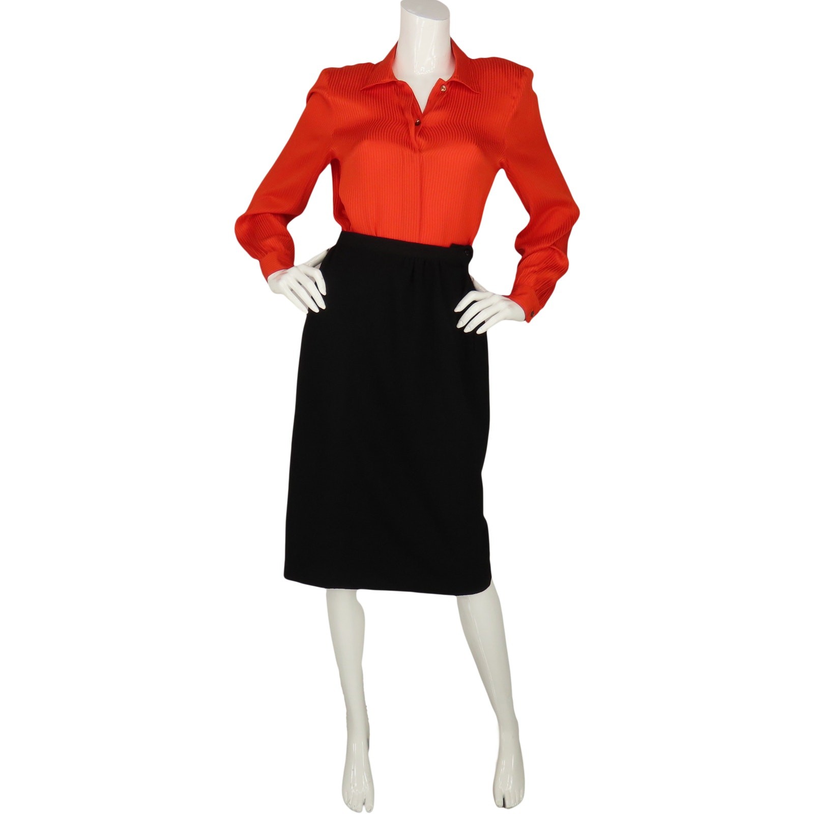 Vintage Harrods 70s Mod Librarian Black Skirt 28