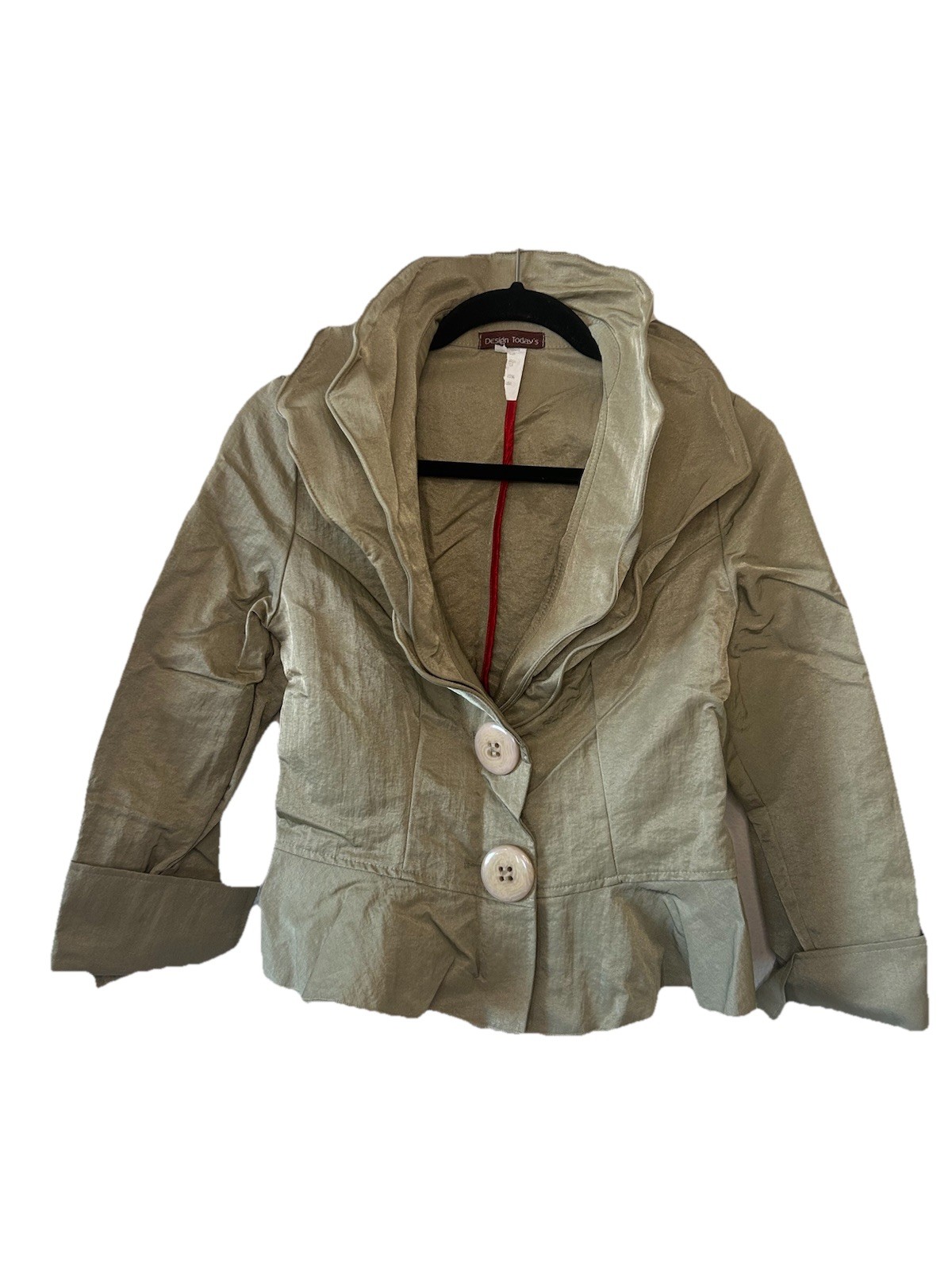 VTG 90s Y2K Todays Designs Song & Sung Posable Wire Collar Ruffled Blazer Jacket