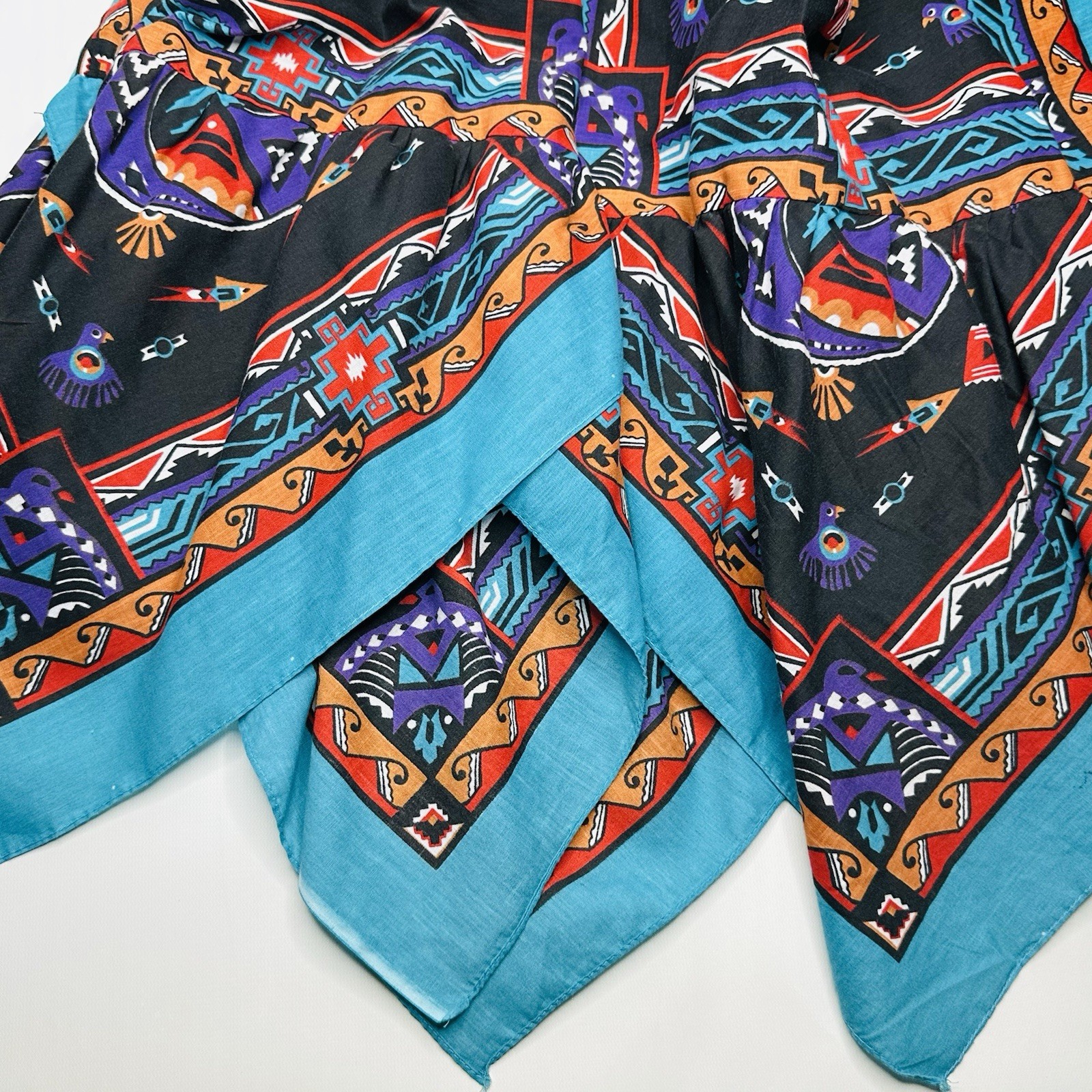 Handmade OOAK VTG Native American Bandana Circle Skirt Elastic Waistband, OS