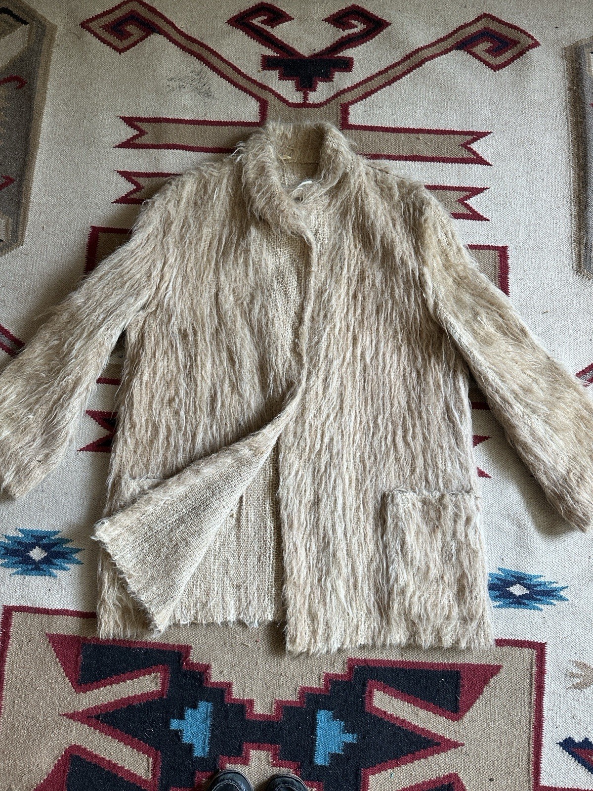 Vintage 1958 Shaggy Peruvian Woven Lama Fur Jacket