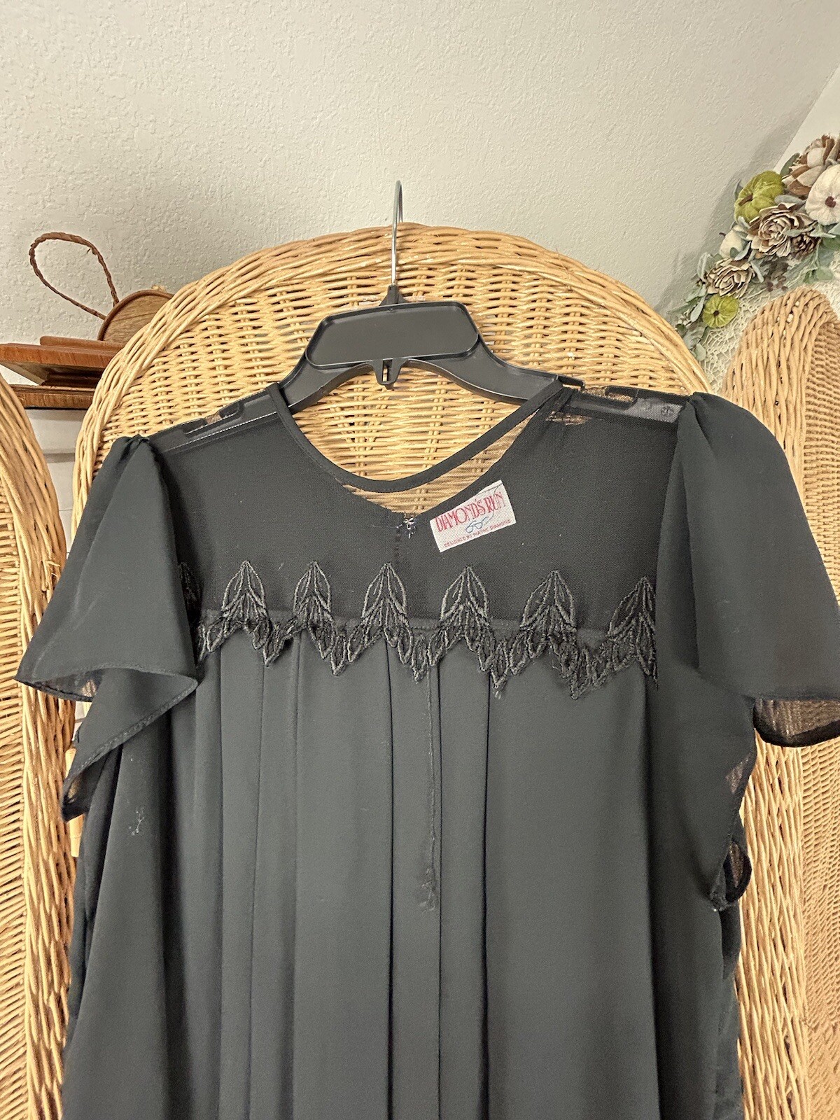 Vintage Dress 1989 Black Diamond’s Run 9/10 Goth Witch coquette twee