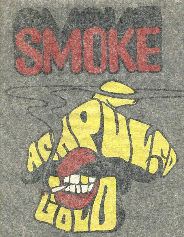 SMOKE ACAPULCO GOLD vintage 70s iron on t shirt transfer full size NOS