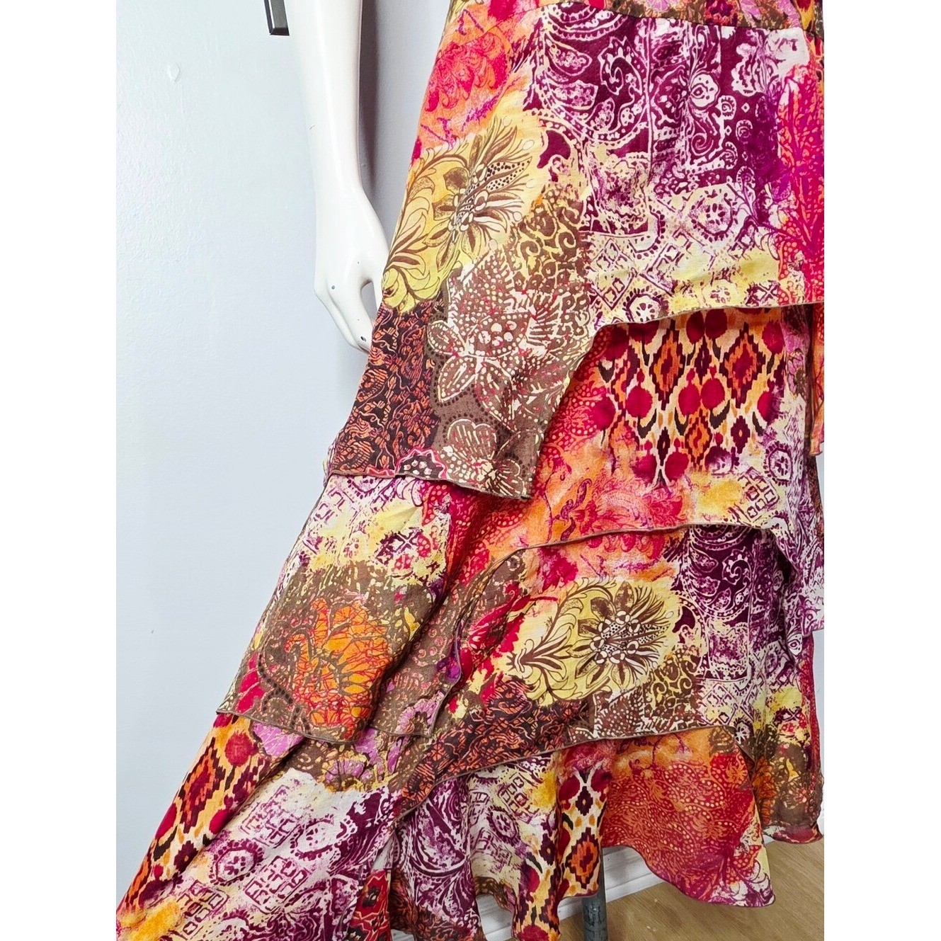 Vintage Y2K Boho Silk Blend Maxi Dress by Alba Conde